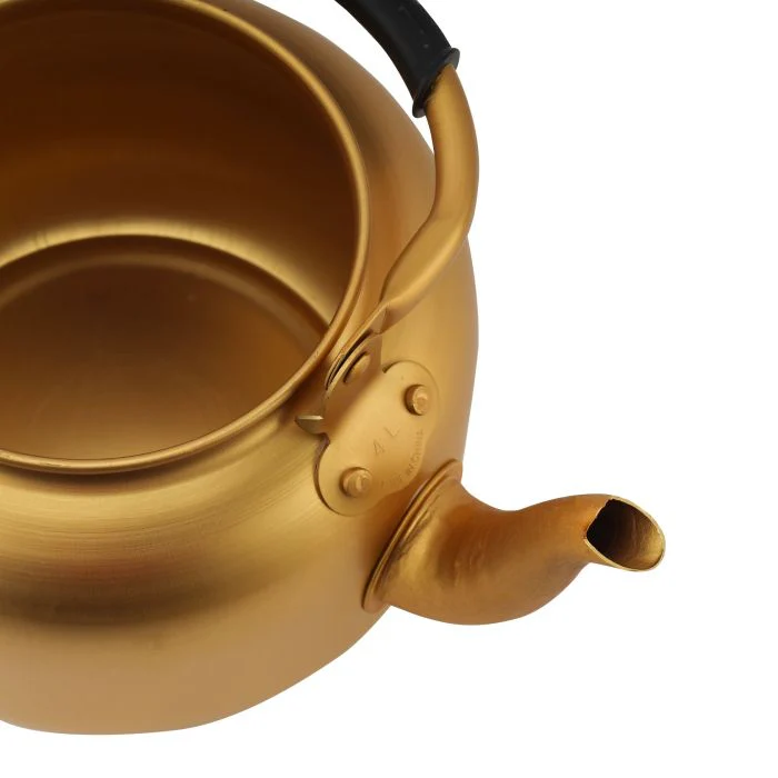 Royalford RF10769 Golden-Finish Aluminium Tea Kettle | 4.0 Litre | Rust & Corrosion-Resistant Body | Induction Compatible Kettle with Comfortable Anti-Scald Handle - Image 5
