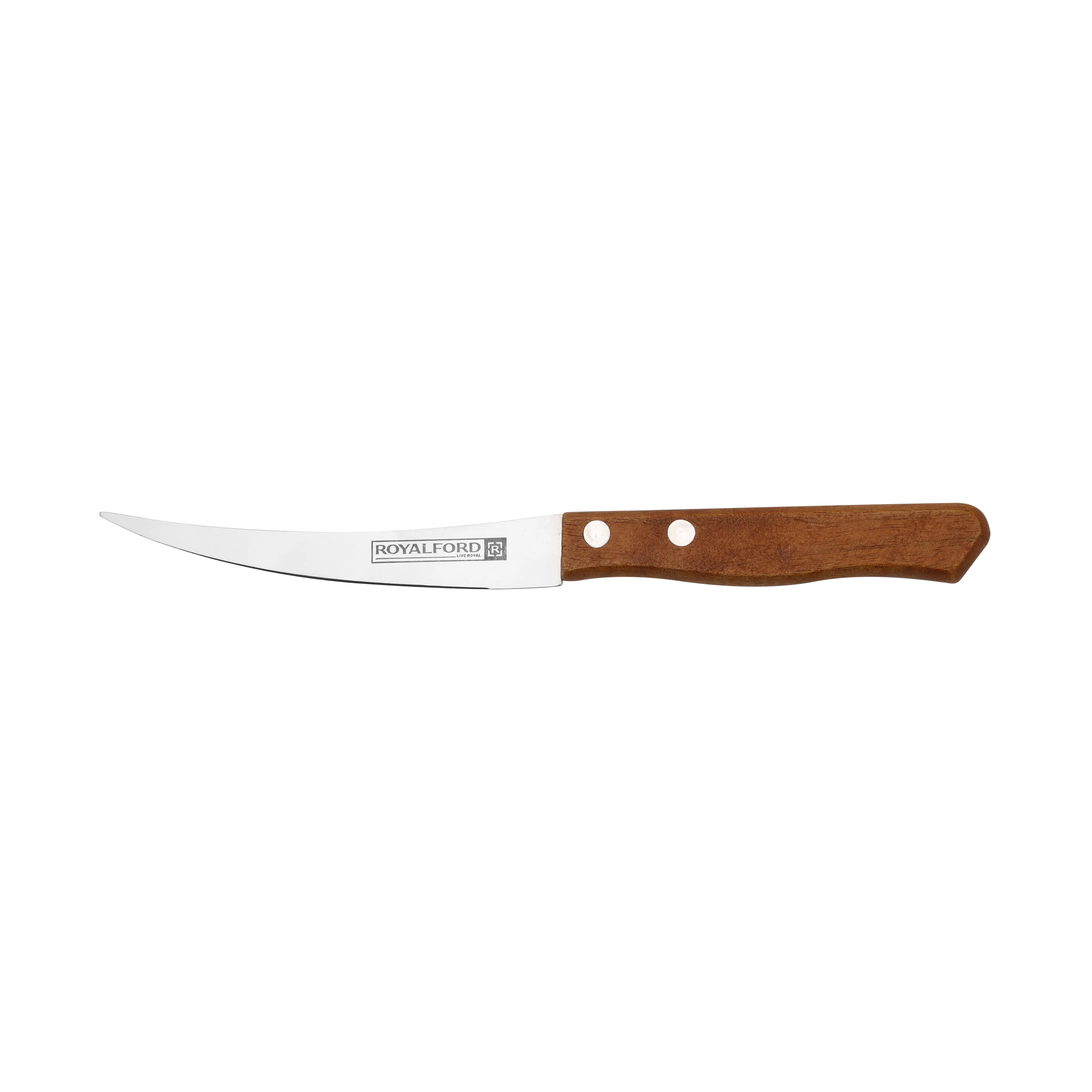 Royalford RF10772 2PCS fruit knife set| stainless steel blades & wooden handles| sharp, durable & lightweight, for peeling, slicing, cutting fruits & vegetables| - Image 3