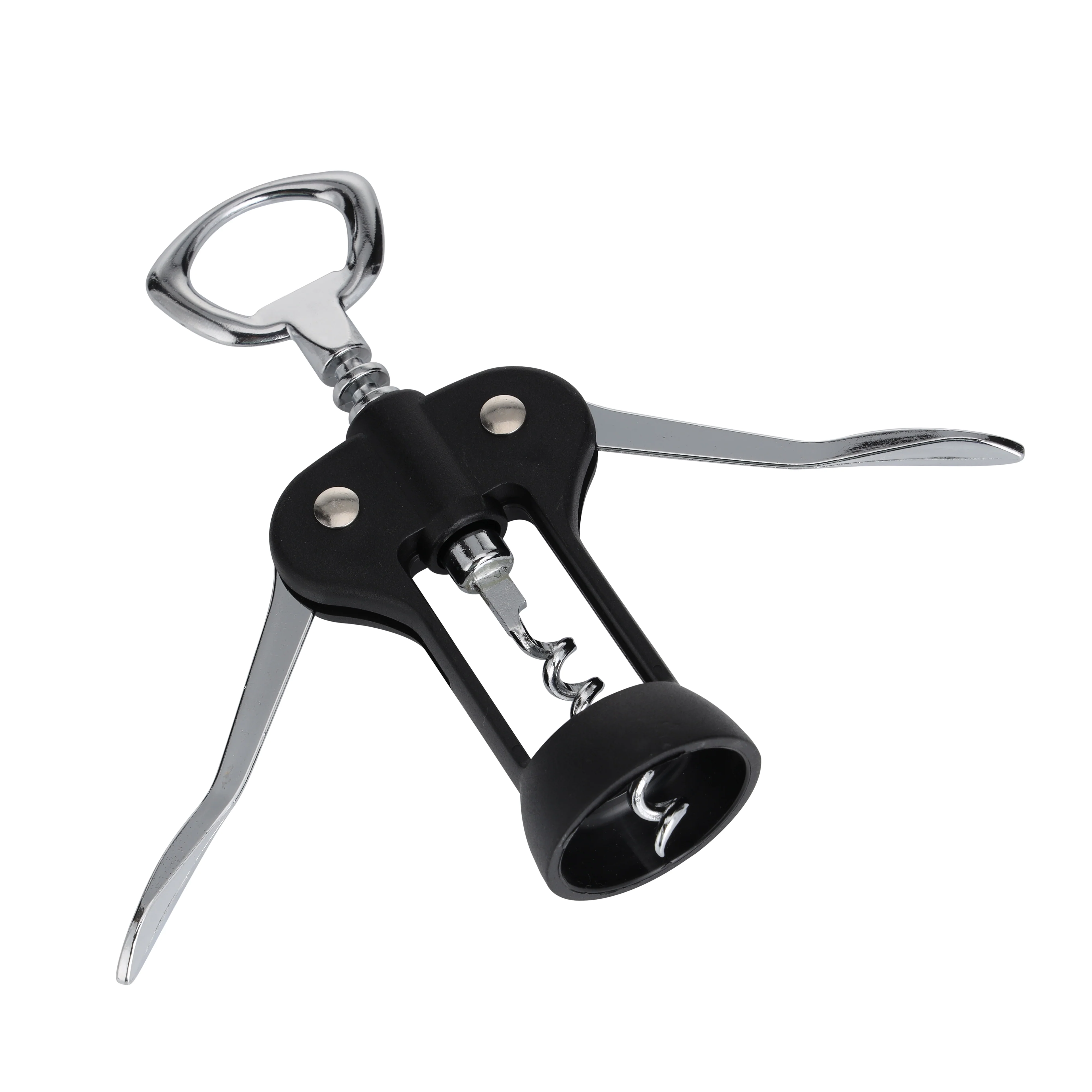 Royalford RF10773 Winged Wine Opener | Stainless Steel Corkscrew Bottle Opener | Ergonomic Handle | Heavy Duty Zinc Alloy Wine Bottle Opener | Dishwasher Safe Bar Tool - Image 3