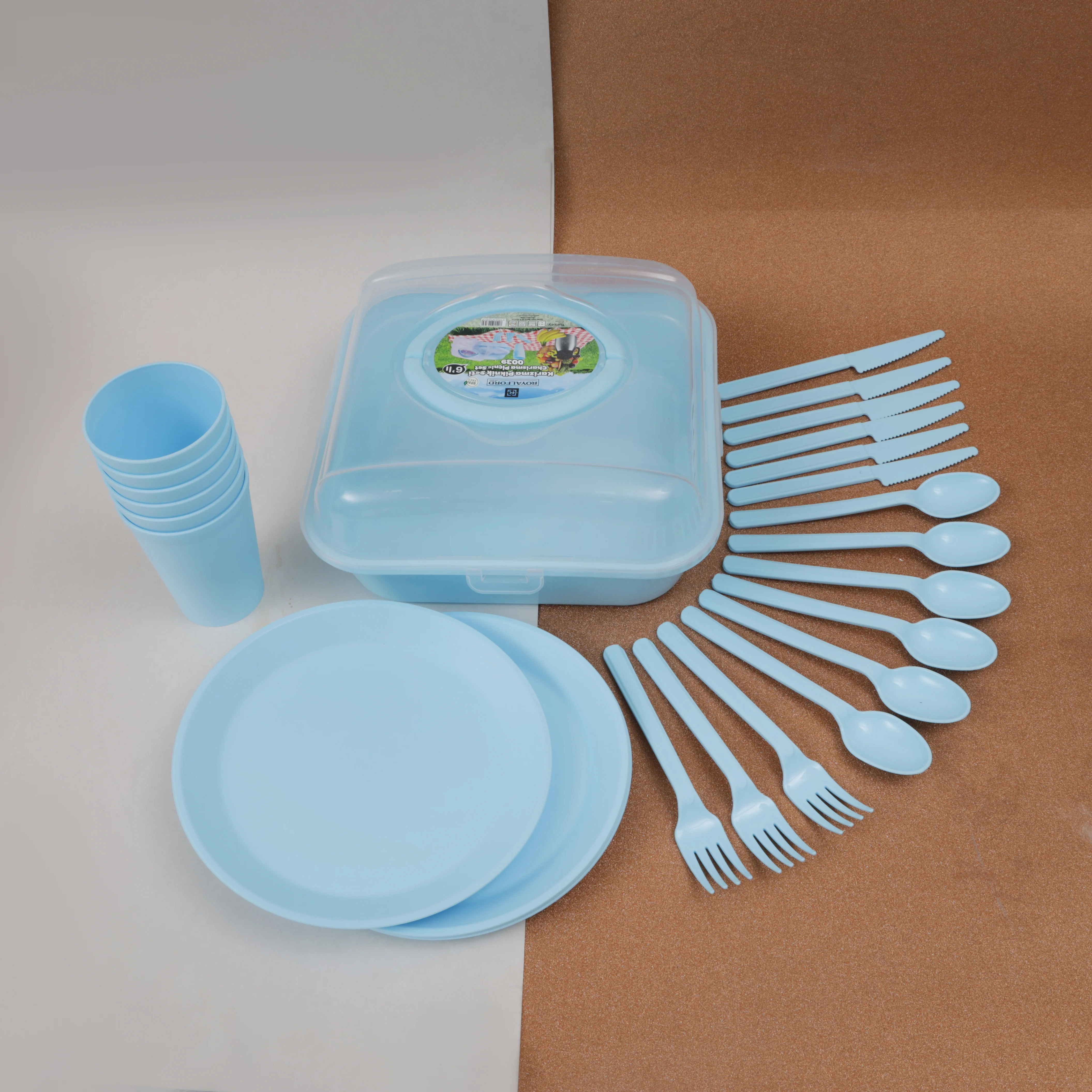 Royalford RF10797 Charizma Picnic Set 32 PCS | Portable Picnic & Camping Tableware | BPA-Free, Durable, Lightweight Outdoor Dining Kit with Plates, Cups & Cutlery - Image 2