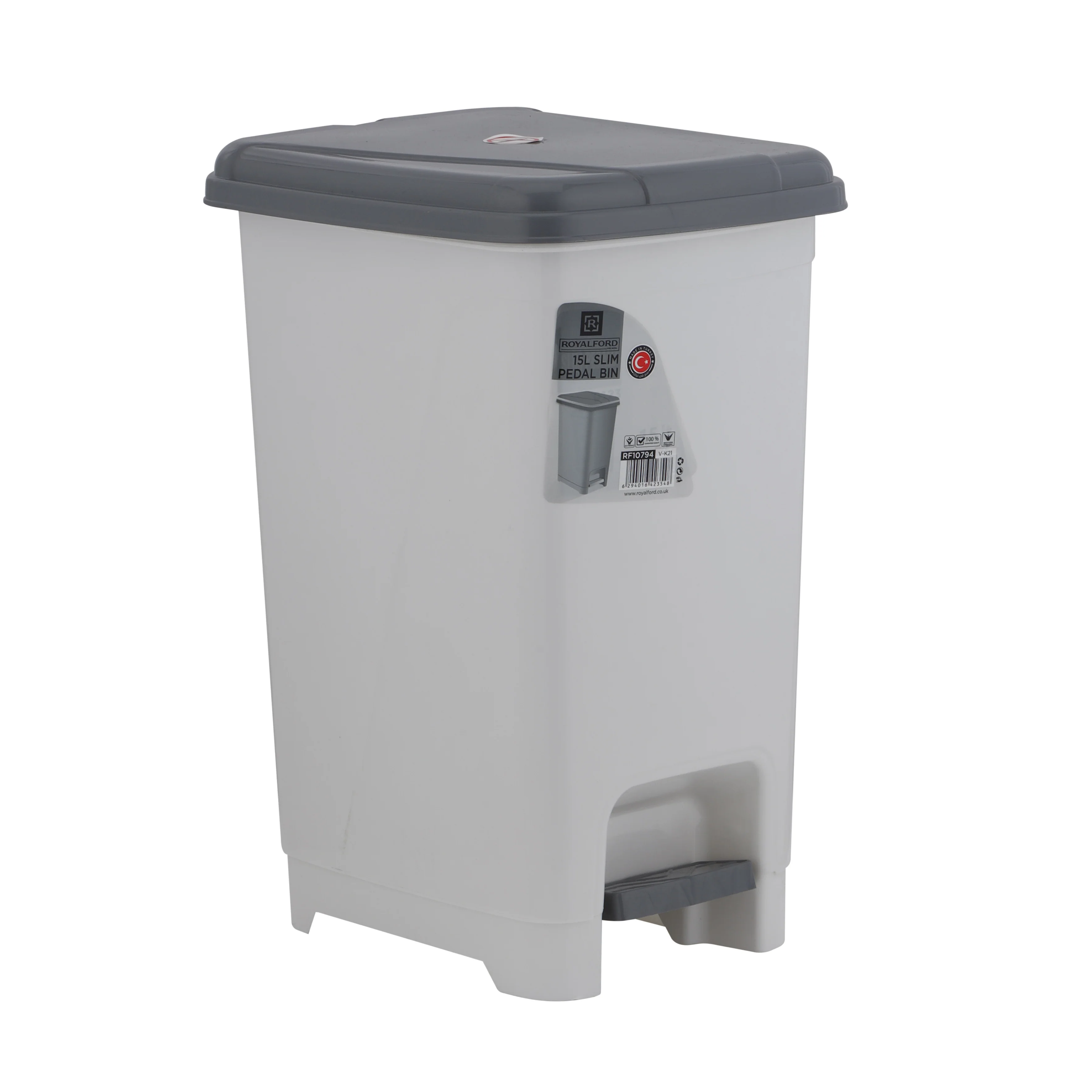 Royalford RF10804 30L Novelty Trash Bin | Durable Design |  Premium Plastic Swing Lid Waste Bin for Kitchen, Bathroom & Office Use |  Modern Home Waste Solution - Image 3