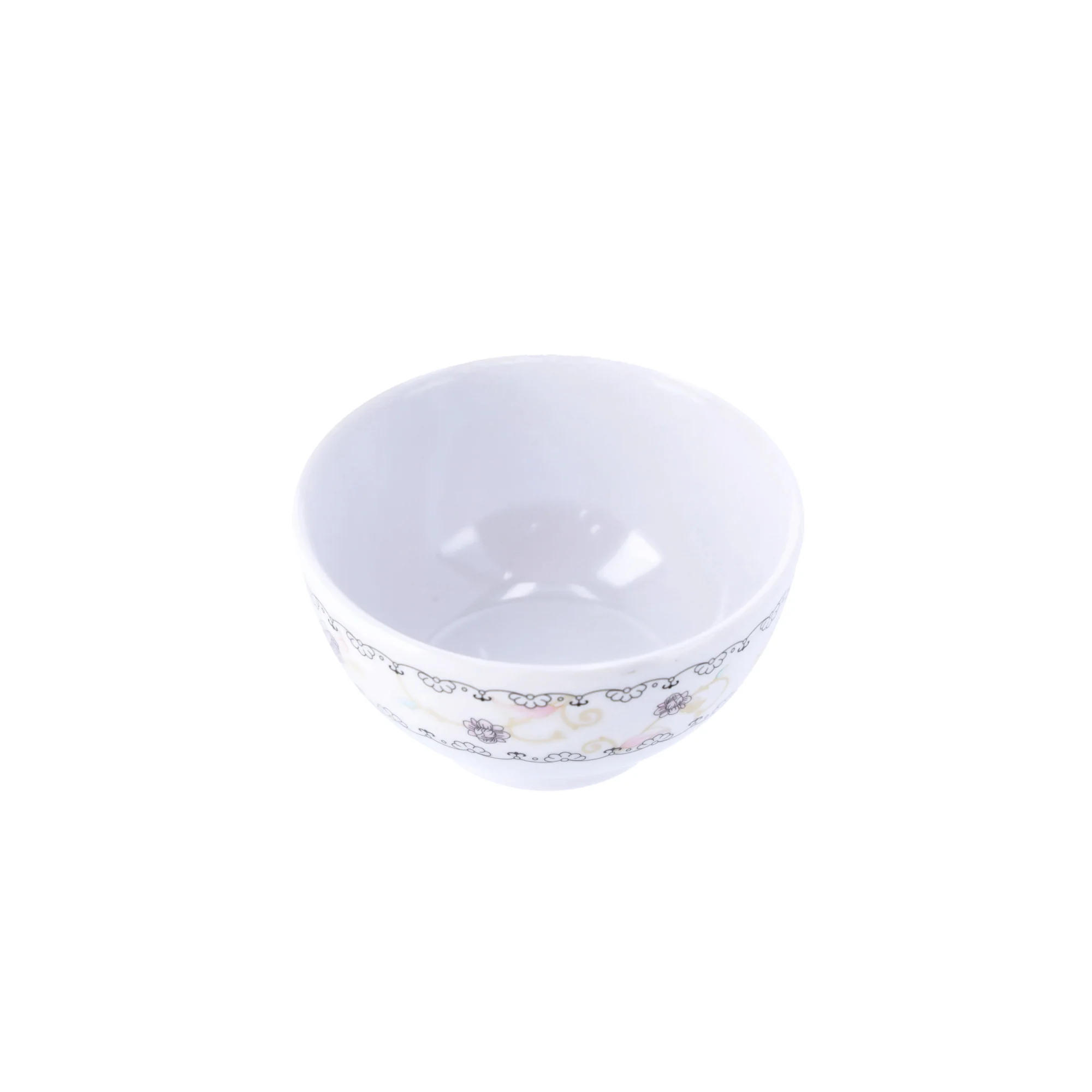Royalford RF1080WH White Lily Melamine Rice Bowl | 3.5 Inch Durable Lightweight Break Resistant Serving Bowl | Perfect for Rice, Snacks, Desserts & Everyday Tableware Use - Image 2