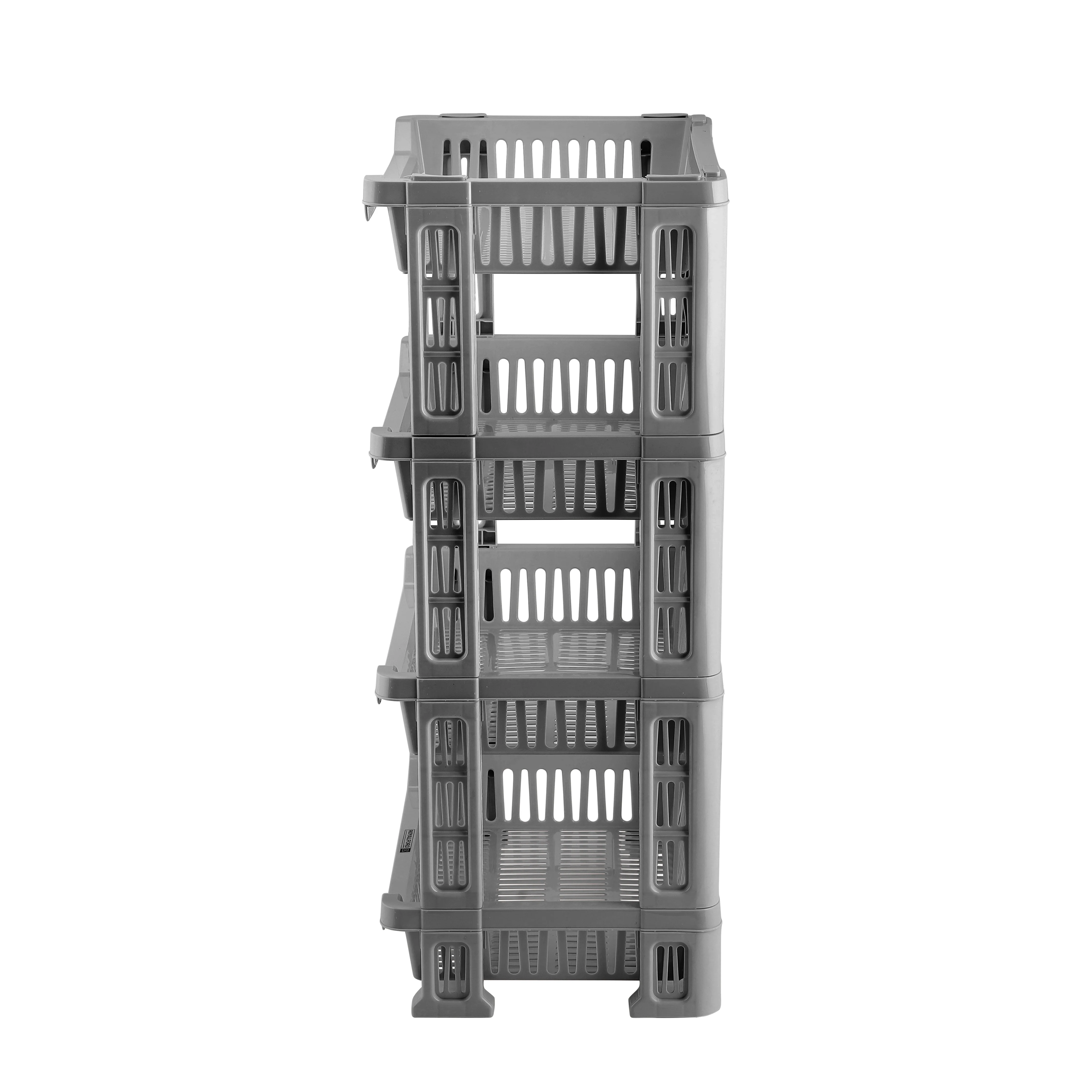 Royalford RF10878 4-Layer Vegetable Rack | Premium Plastic Fruit & Veg Storage Stand | Compact Vertical Design | Easy Portability |  Durable & Compact Kitchen Organizer - Image 3