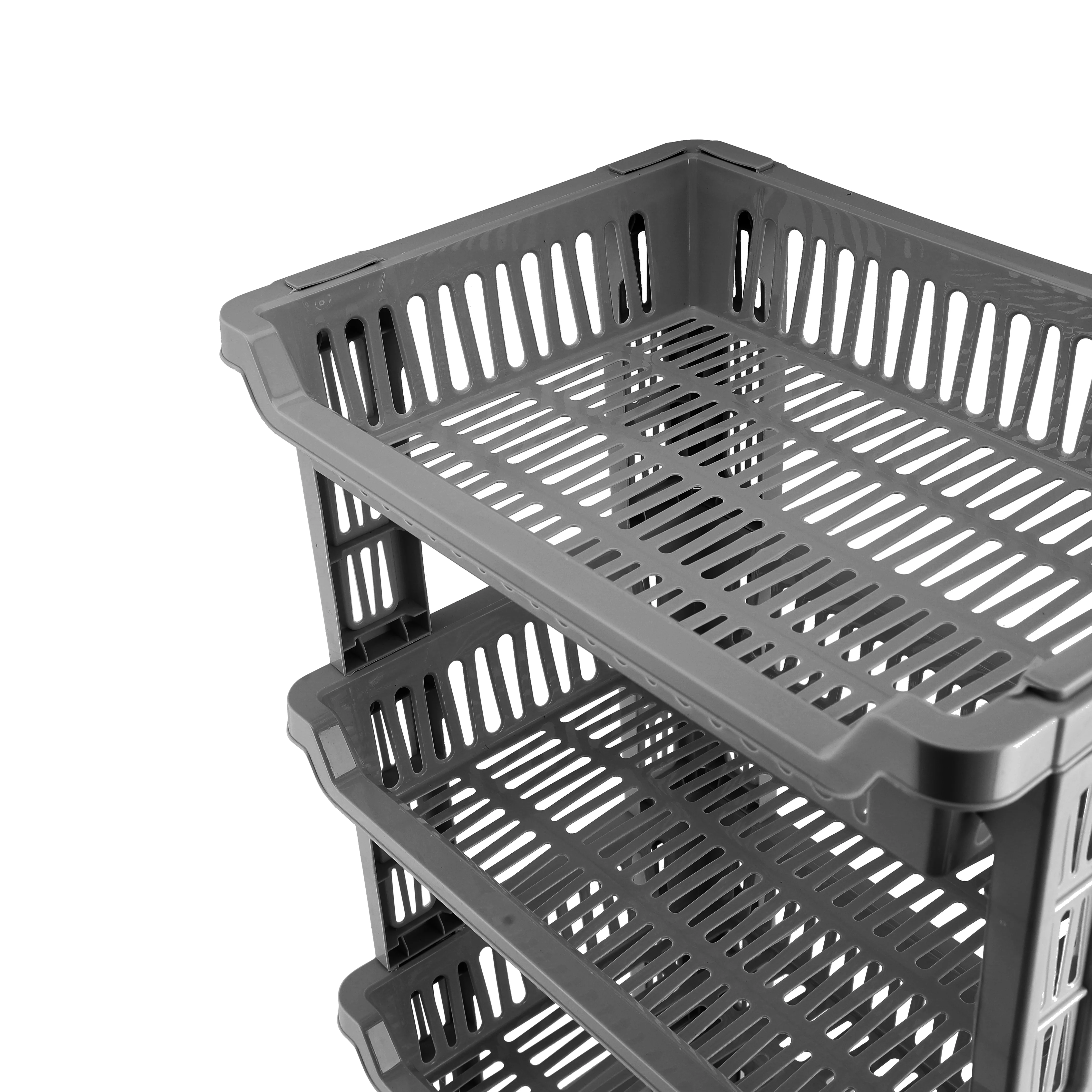 Royalford RF10878 4-Layer Vegetable Rack | Premium Plastic Fruit & Veg Storage Stand | Compact Vertical Design | Easy Portability |  Durable & Compact Kitchen Organizer - Image 4