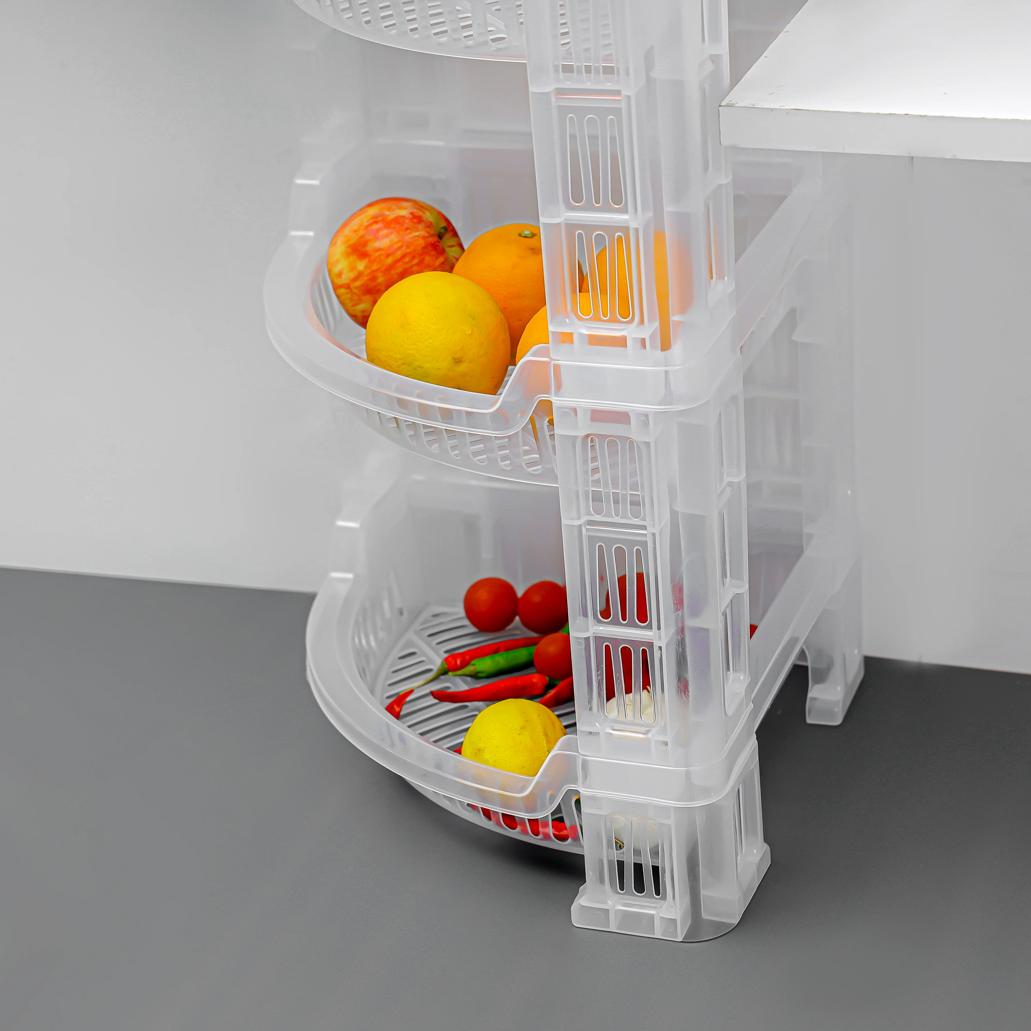 Royalford RF10881 4-Layer Corner Rack | Premium Plastic Storage Rack| Compact Space-Saving Design | Easy to Install & Clean | Lightweight & Multi-Purpose Organizer - Image 3