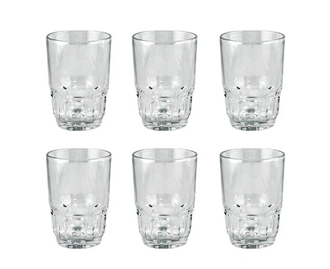 Royalford RF1096 GT6 6PCS Tumbler Set | 8oz Drinking Glasses Durable Everyday Water Juice Glass Set | Lightweight & Reusable Home Dining Glassware |Space-Saving Design