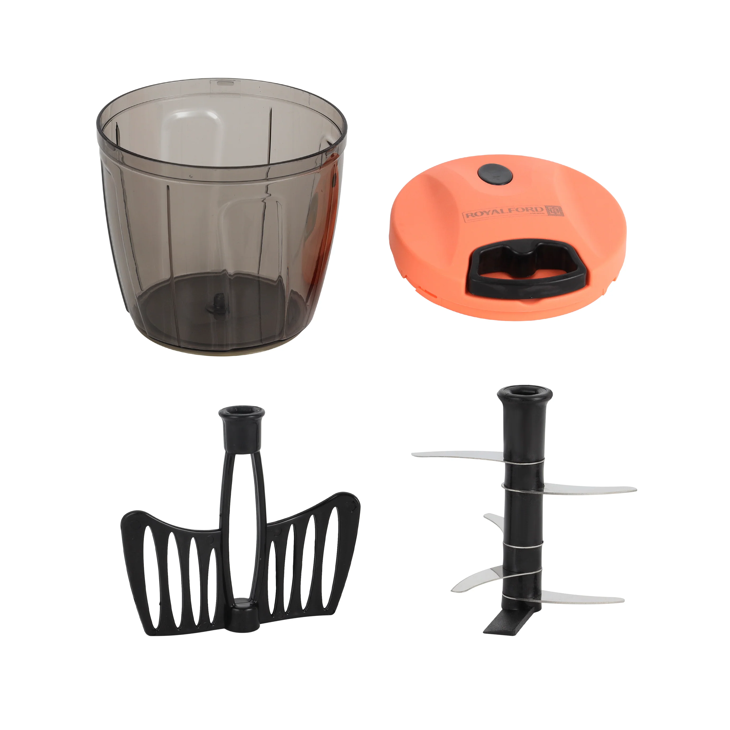 Royalford RF11036 Pull Chopper 2 in 1 1000ml | BPA Free | Stainless Steel Blades & Whisk Attachment | Vegetable Cutter, Onion Chopper, Mixer & Kitchen Tool |Easy to clean - Image 5