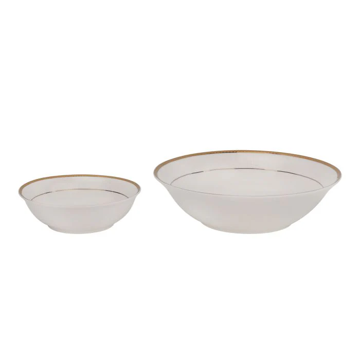 Royalford RF11050 Premium Bone China 28-Piece Dinner Set | Elegant Gold-Rimmed Plates & Bowls | Microwave & Dishwasher Safe | Durable Design | Food-Grade Tableware - Image 5