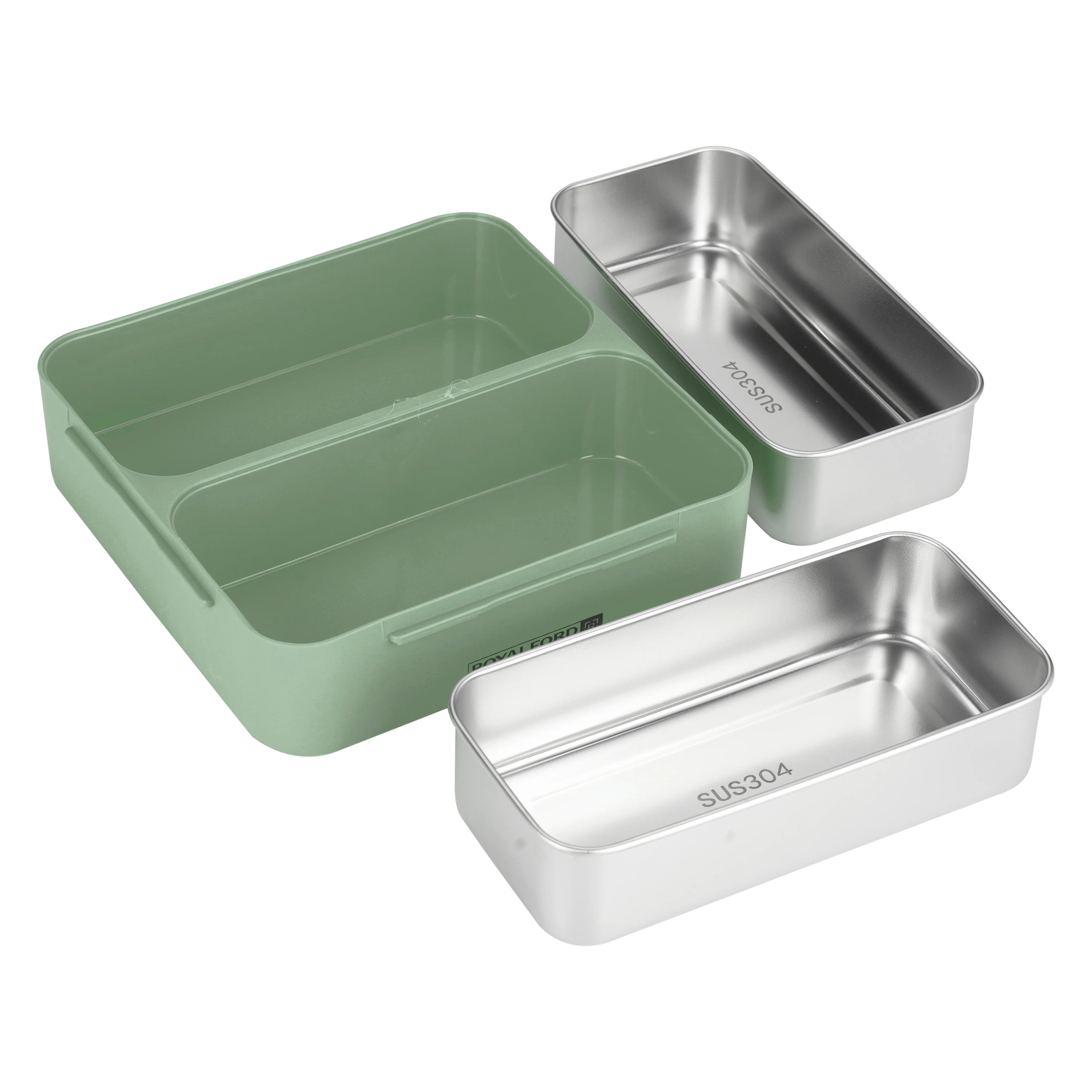 Royalford RF11102 Stainless Steel Lunch Box 1100ml | Leak-Proof Insulated Food Container with Sealing Ring | Locking Clips & Durable Design for Office, School & Travel - Image 2