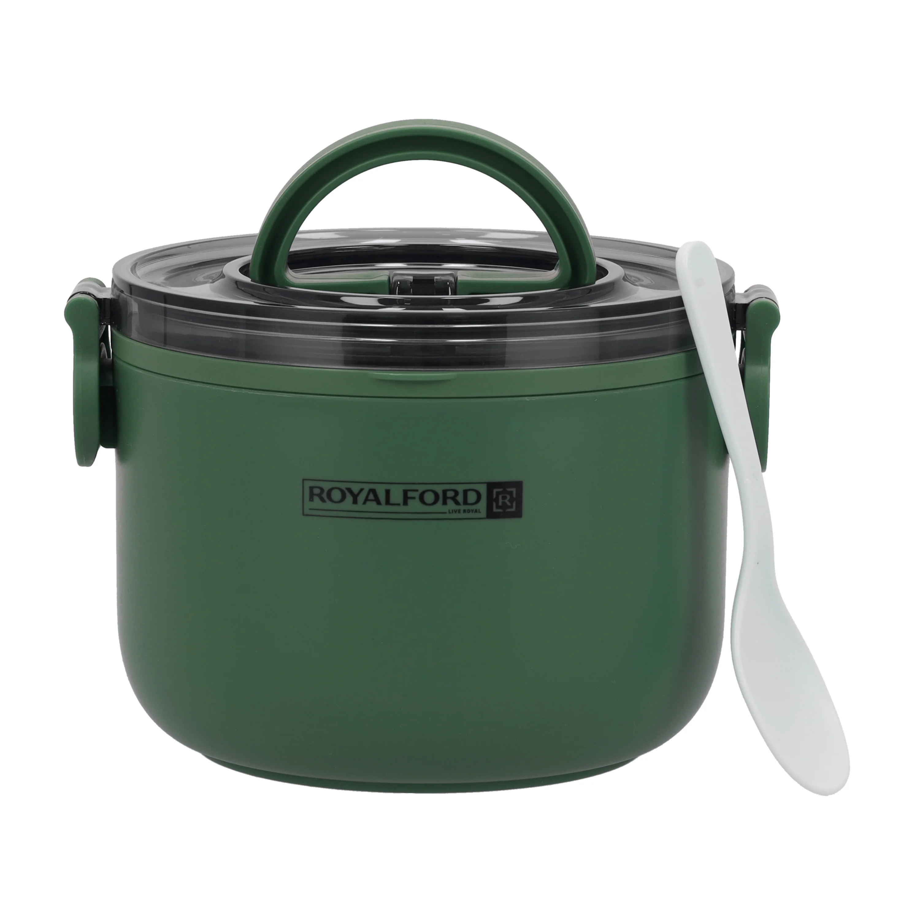 Royalford RF11104 Single Layer Round Lunch Box 1000ml | Stainless Steel Inner| Easy Lock Air-Tight Lid| High Heat Retention| Durable, Leakproof & Stylish Food Container - Image 3