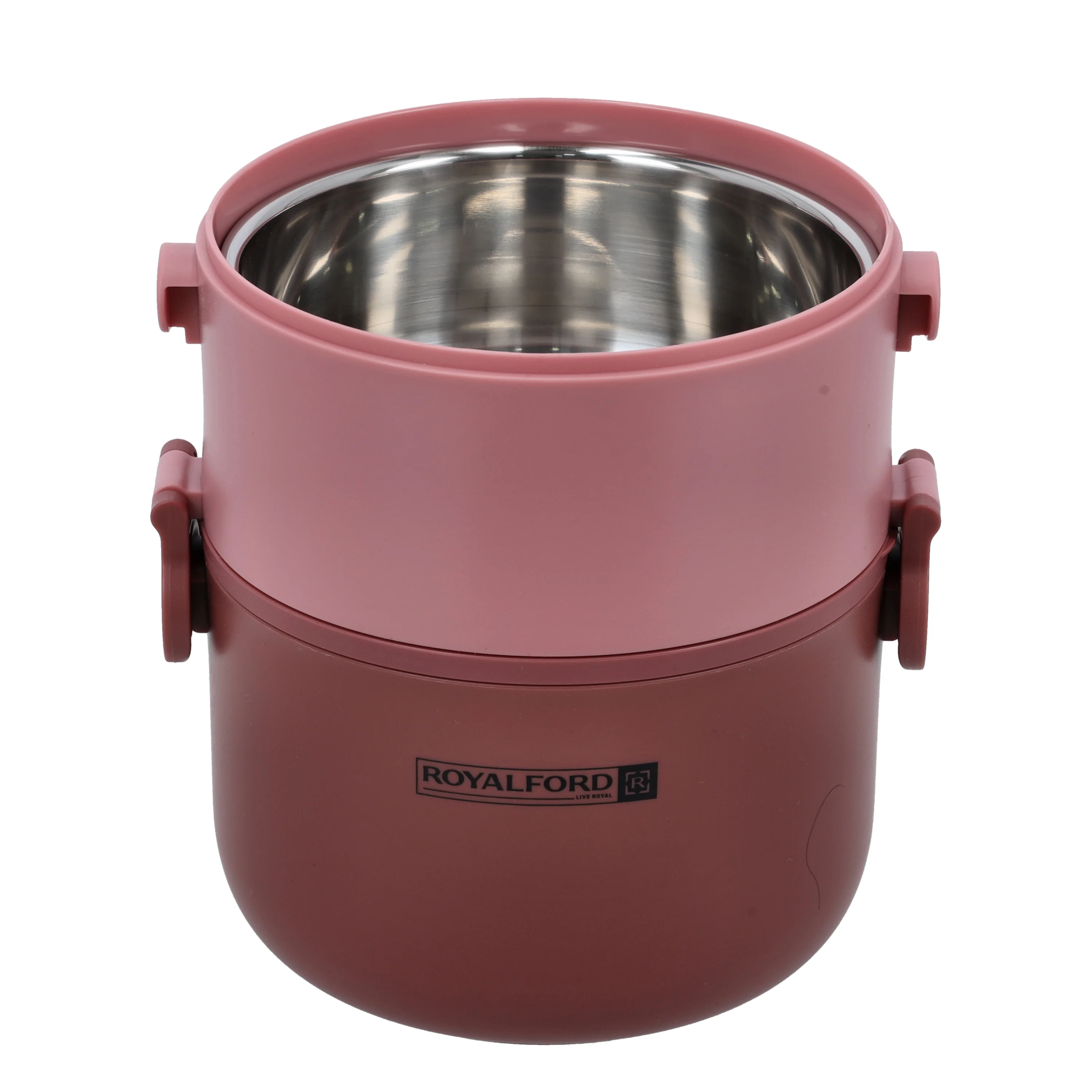Royalford RF11105 Double Layer Lunch Box 1600ml | Stainless Steel Inner| Airtight Leak-Proof Locking Lid| Spoon & Heat Retention for Office, School, Travel & Daily Use - Image 4