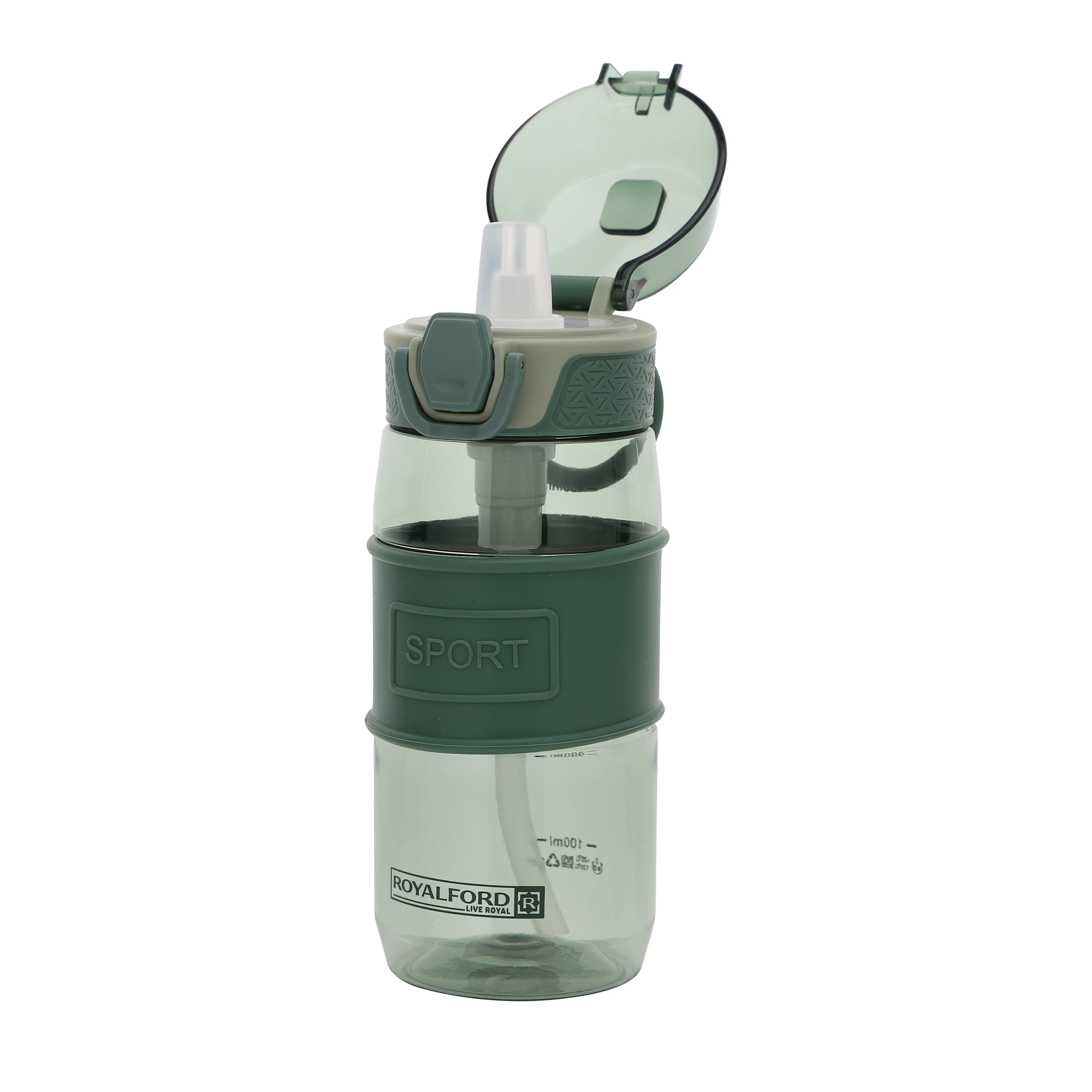 Royalford RF11111 550ML Water Bottle | BPA Free Leak-Proof Sports Drinking Bottle with Handle | Lightweight Eco-Friendly Polymer Design for School, Gym & Travel - Image 2