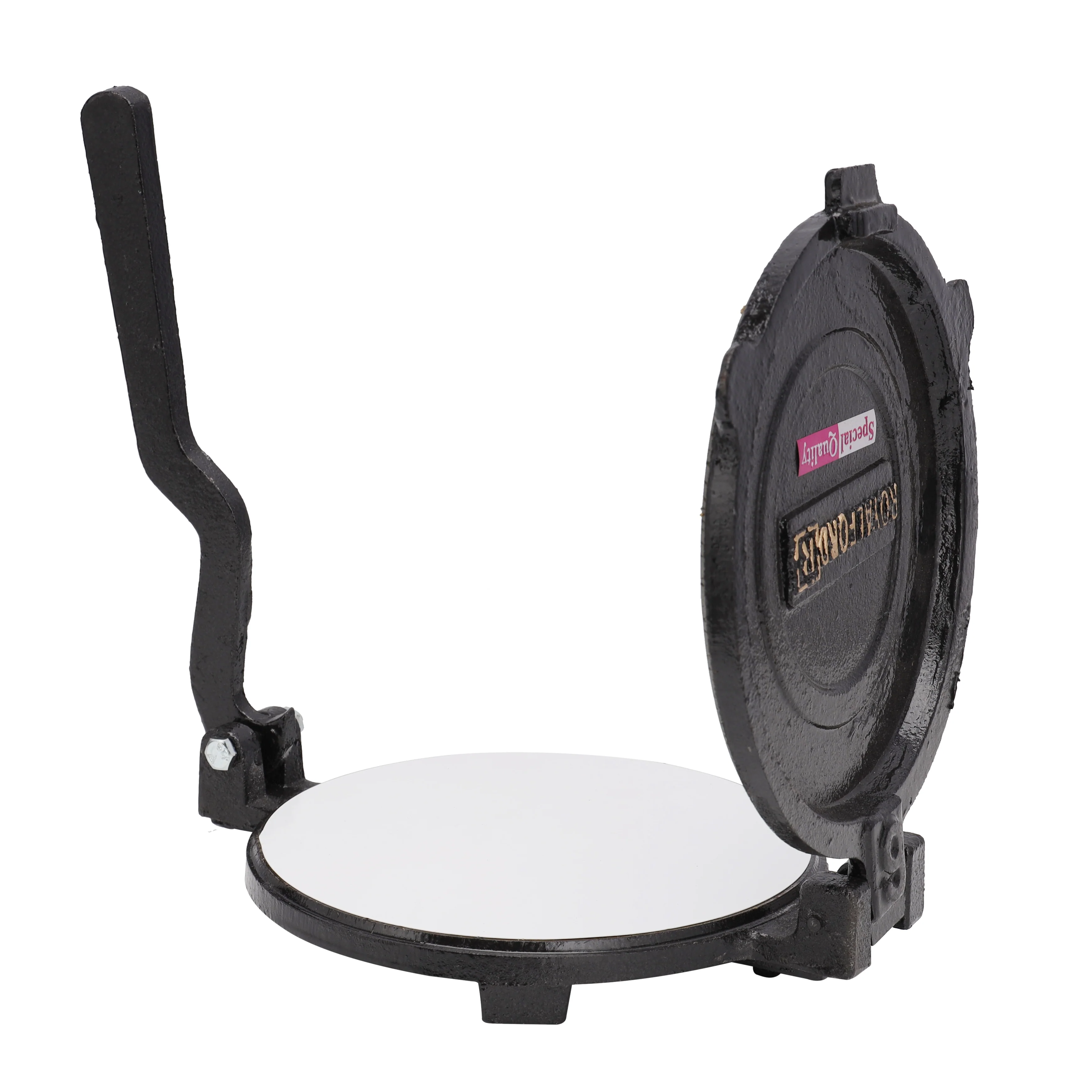 Royalford RF11167 Mica Plate Chapati Press 20cm | Heavy Cast Iron Roti and Chapati Maker|  Premium Food Grade Mica Plate | Easy Food Release and Stable Base Design Grip - Image 2