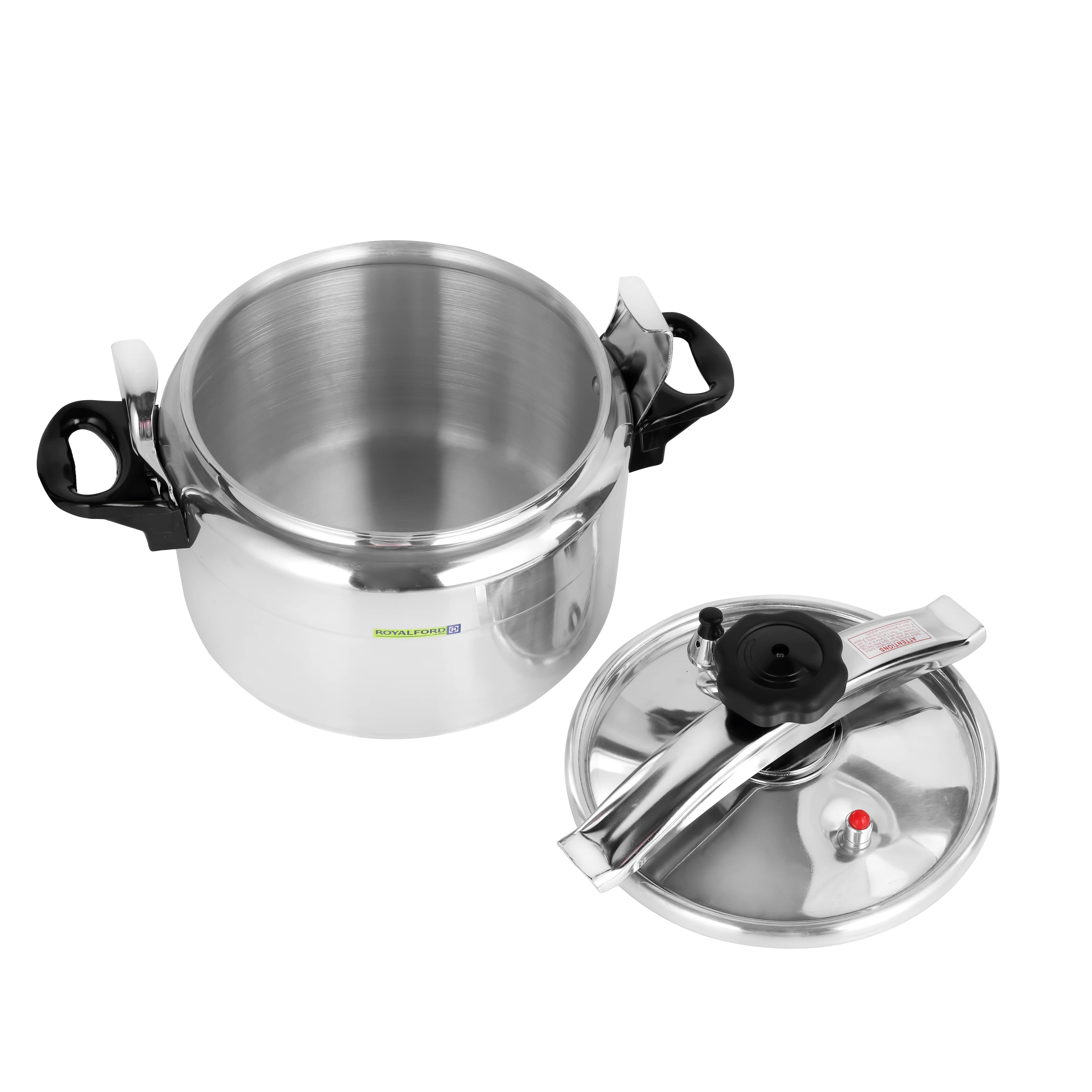 Royalford RF11176 Aluminium Pressure Cooker 11L | Durable Aluminium Alloy Body| Multi-Safety Device| Pressure Indicator| Special Valve & Three-Ply Base |High Thickness - Image 4