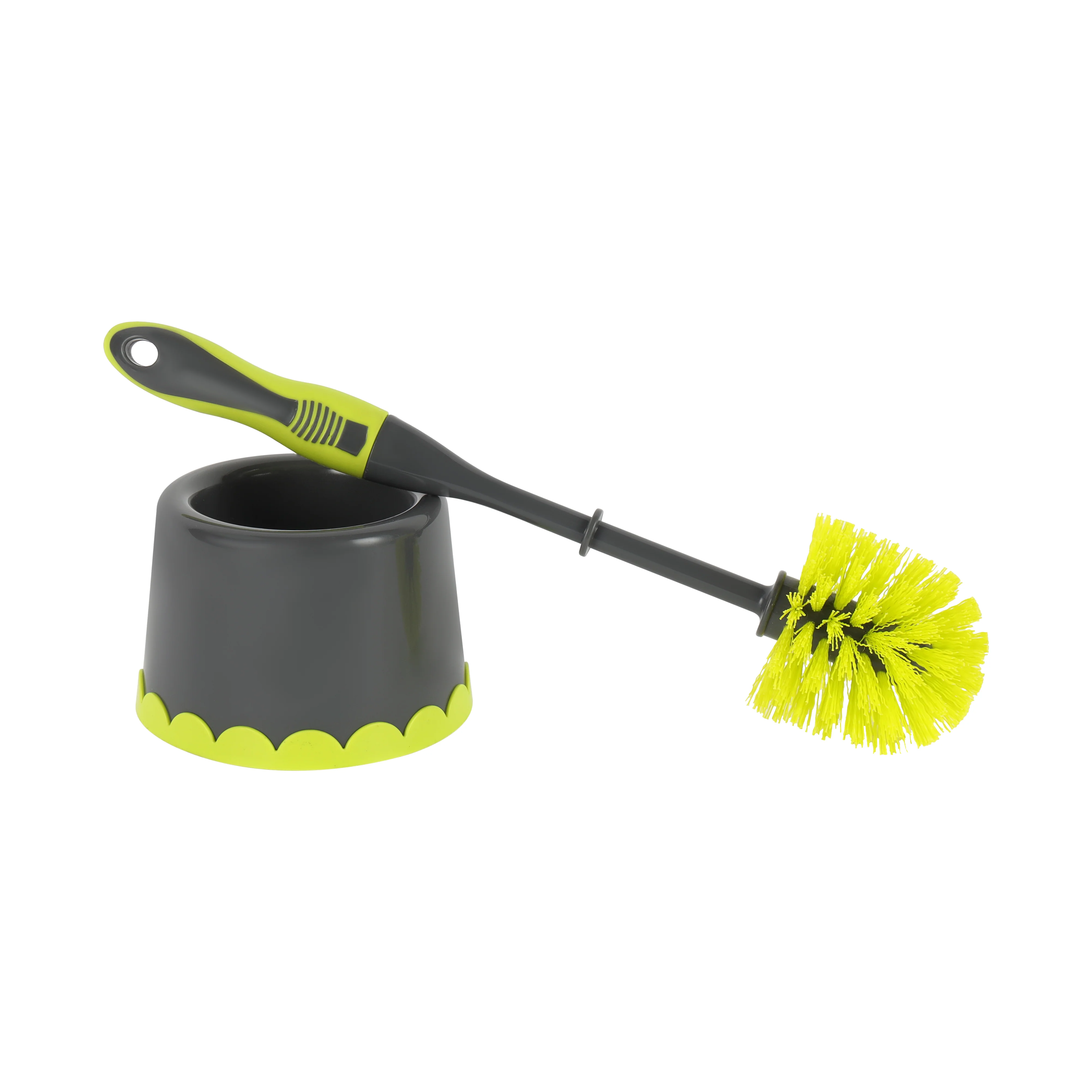 Royalford RF11189GR Toilet Brush with Holder| Durable Bathroom Cleaning Set, Ergonomic Handle & Flexible Bristles| Scratch-Free Cleaning for Indian & Western Toilets Use| - Image 3