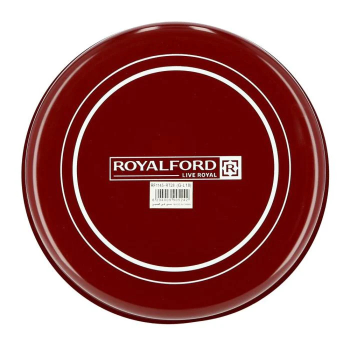 Royalford RF1145-RT28 28CM Non-Stick Round Pan | Heavy Duty Carbon Steel Baking Tray | Premium Coating for Cakes, Pizza, Brownies & Desserts | Easy Release & Clean - Image 4