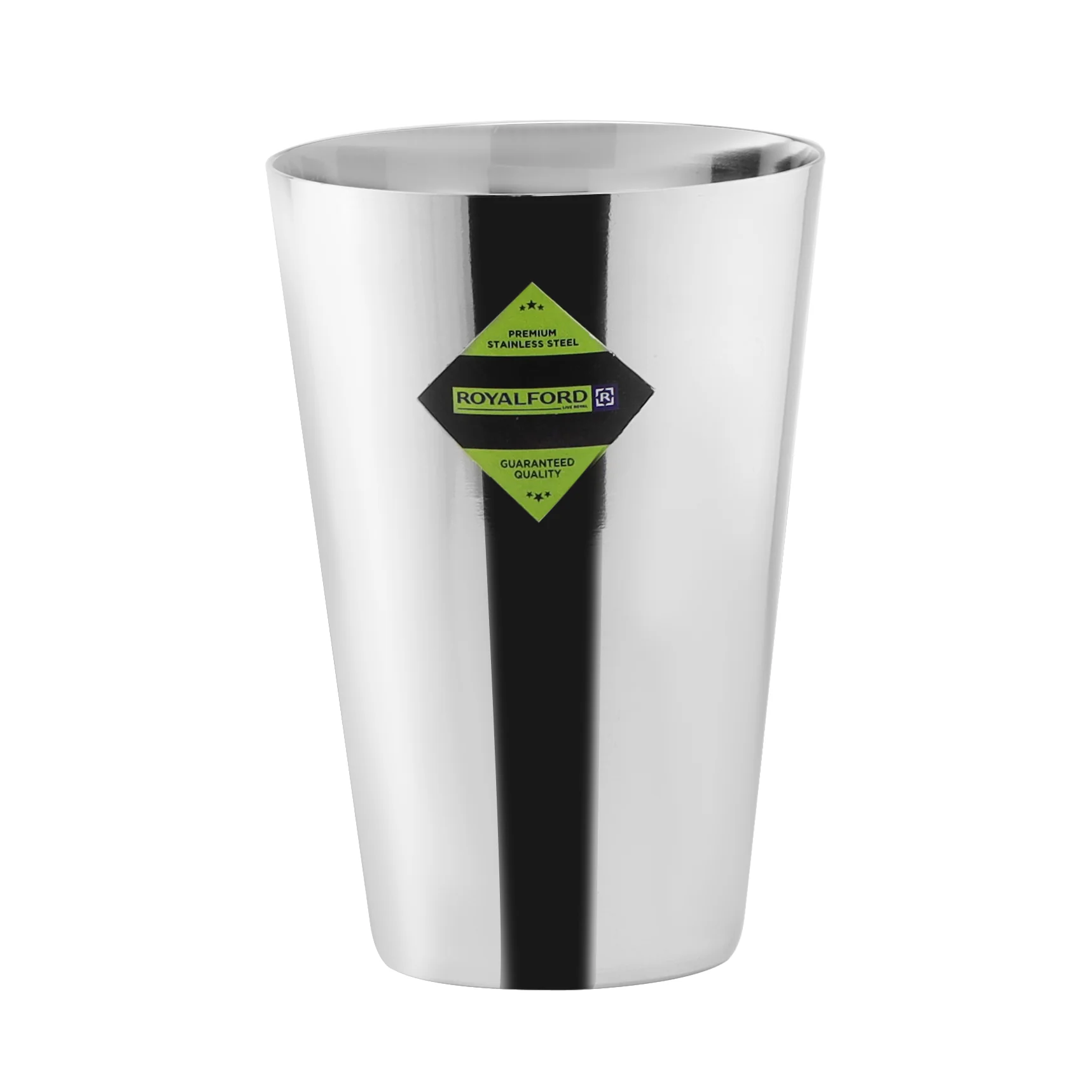 Royalford RF11462 Stainless Steel Glass Set | Mirror Finish Drinking Glasses 7cm | Durable Rust Resistant Steel Tumblers for Water, Juice & Soft Drinks | Elegant Design