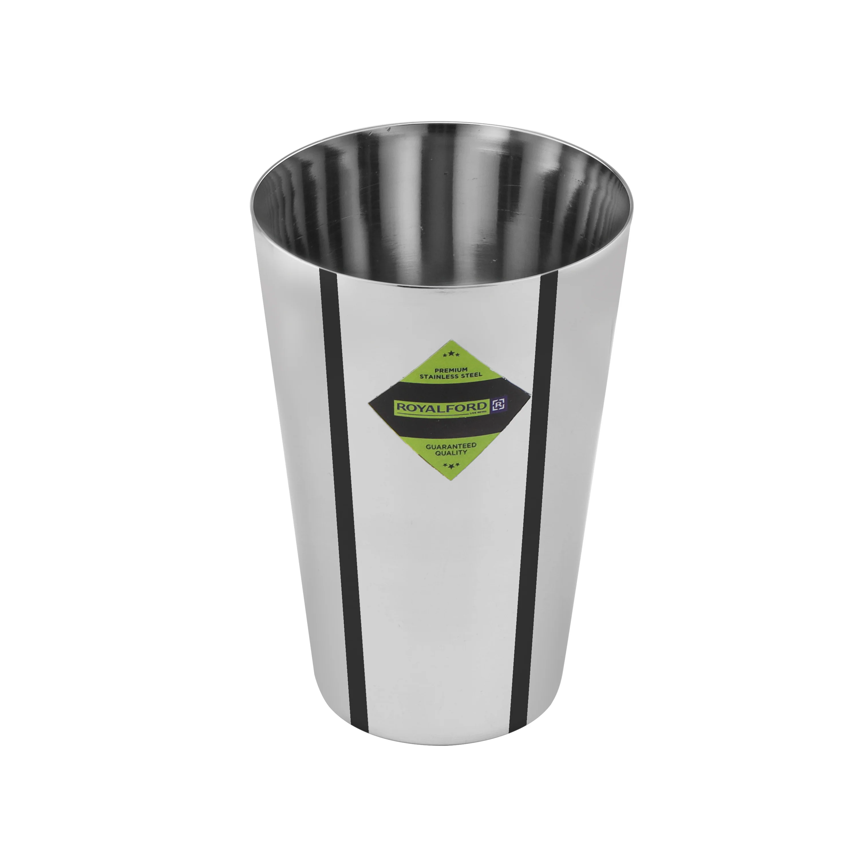 Royalford RF11462 Stainless Steel Glass Set | Mirror Finish Drinking Glasses 7cm | Durable Rust Resistant Steel Tumblers for Water, Juice & Soft Drinks | Elegant Design - Image 2