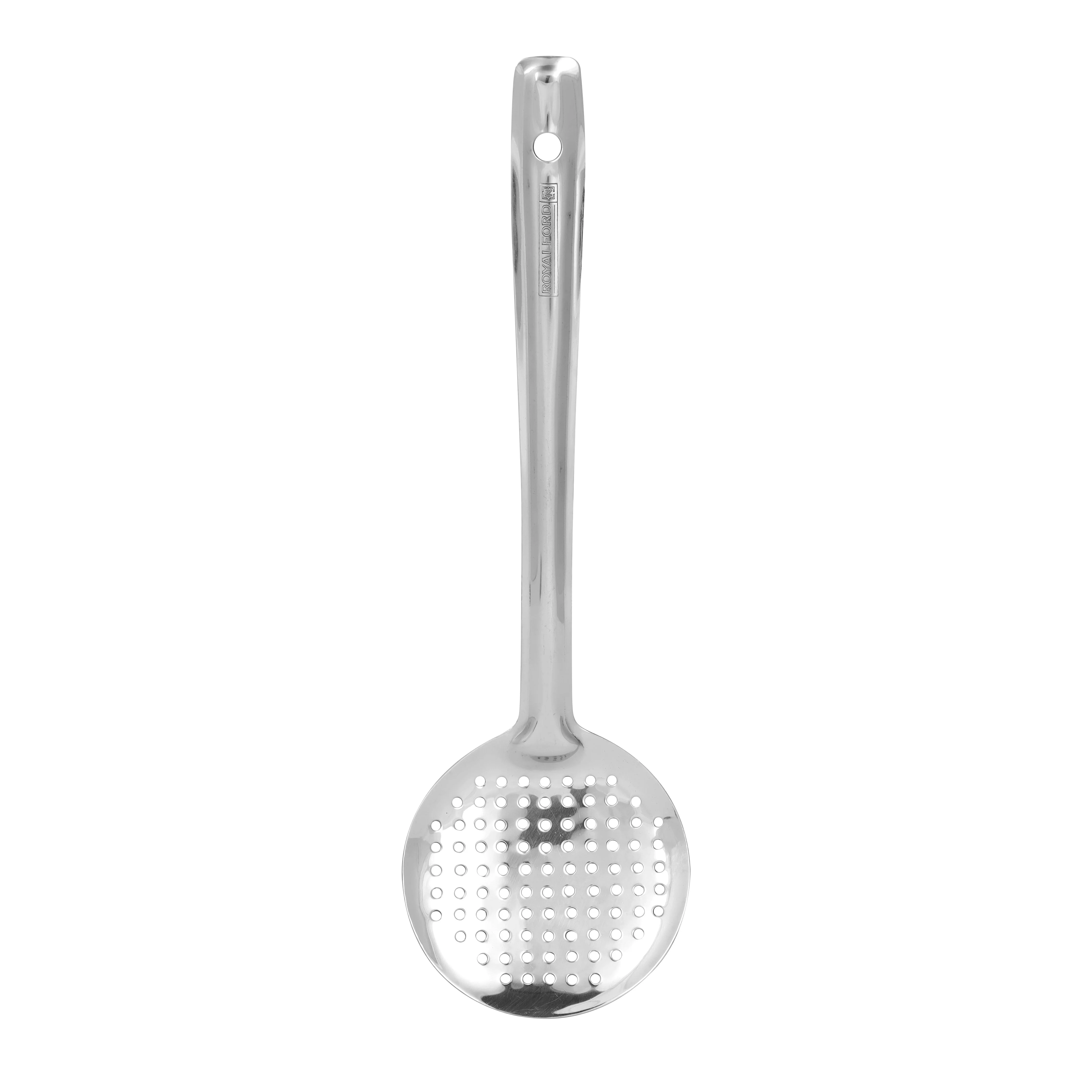 Royalford RF11486 Stainless Steel Basting Skimmers | 100% Food Grade Strainer Ladles | Long Handle  | Durable Skimming Spoon for Frying, Draining Oil & Serving - Image 2