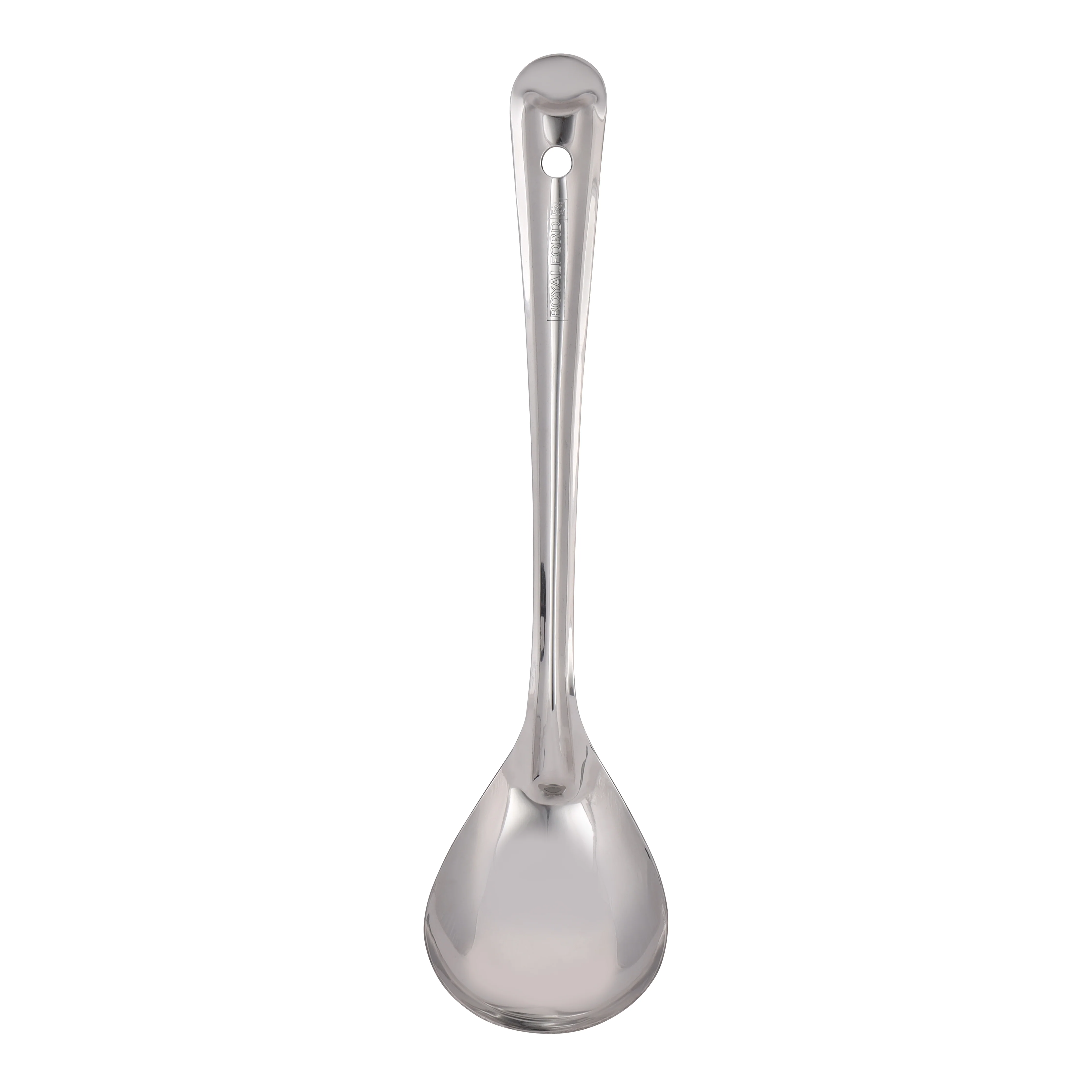 Royalford RF11496 Stainless Steel Basting Oval Spoon | 32cm Food Grade Serving Spoon | Durable Long Handle Spoon for Cooking, Serving, Soup & Gravy| Mirror Finish - Image 2