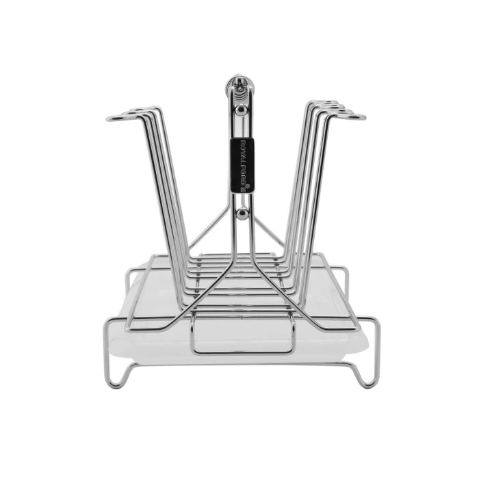 Royalford RF1155GH8 Stainless Steel 8 Glass Stand Holder with Drainer - Glass Drainer Storage Drying Rack - Glass Holder Rack - Drying Holds 8 Cups - Ideal for Storing/Draining/Drying Cups, Mugs, Glasses - Image 3