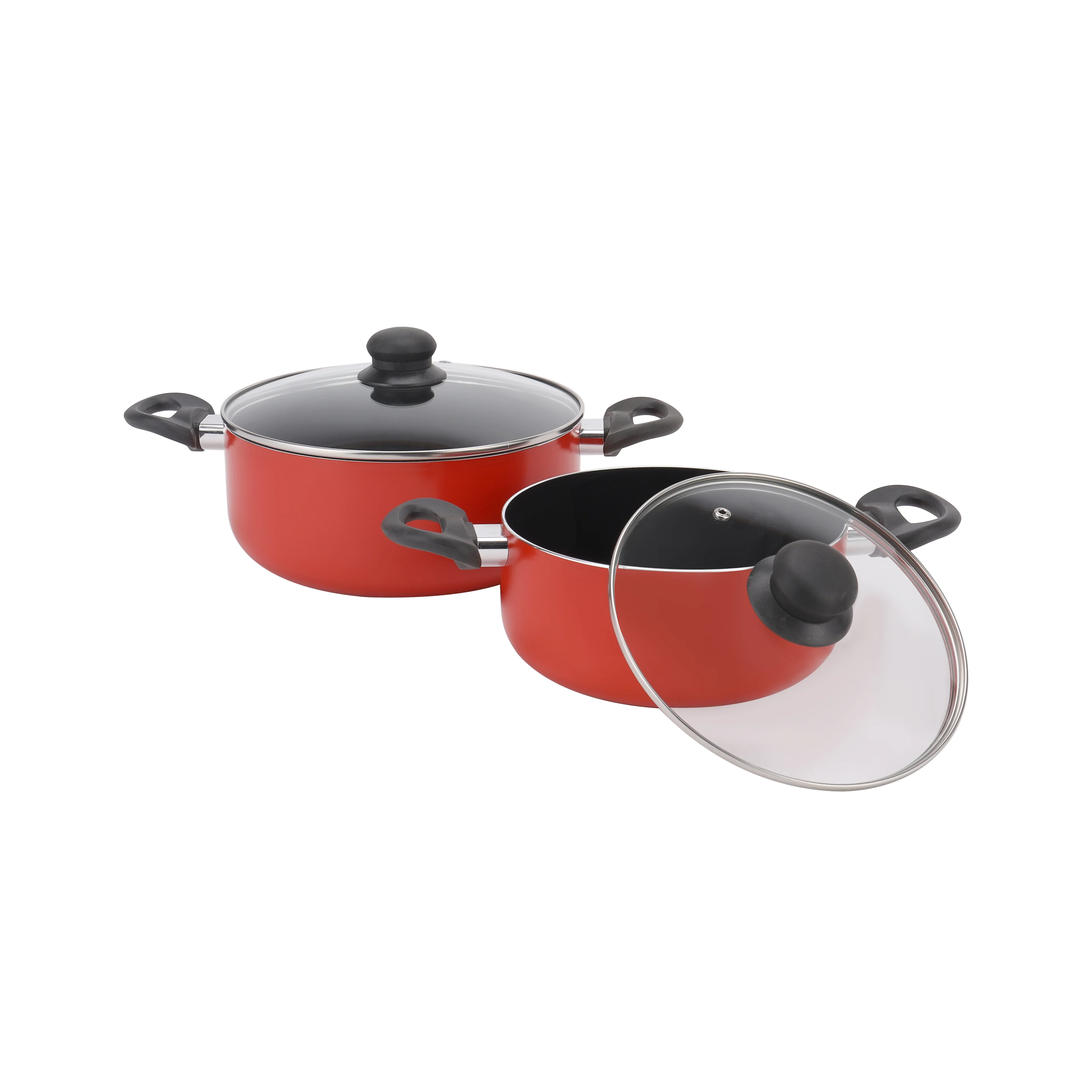 Royalford RF11642 9-Piece Non-Stick Cookware Set with Glass Lids| Frypan, Saucepan & Casseroles | Strong Aluminium Body | PFOA-Free Coating & Bamboo Kitchen Tools - Image 3