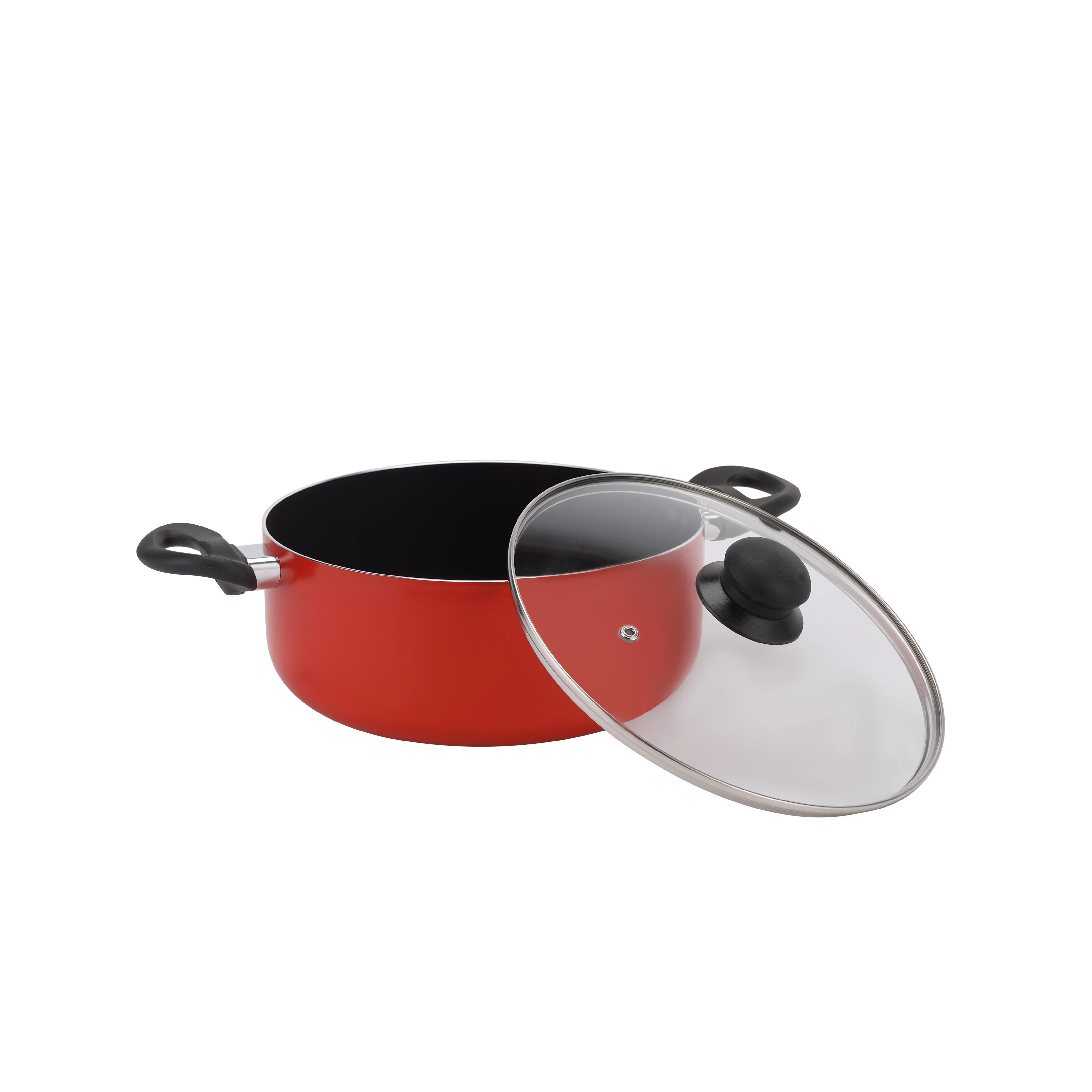 Royalford RF11642 9-Piece Non-Stick Cookware Set with Glass Lids| Frypan, Saucepan & Casseroles | Strong Aluminium Body | PFOA-Free Coating & Bamboo Kitchen Tools - Image 4