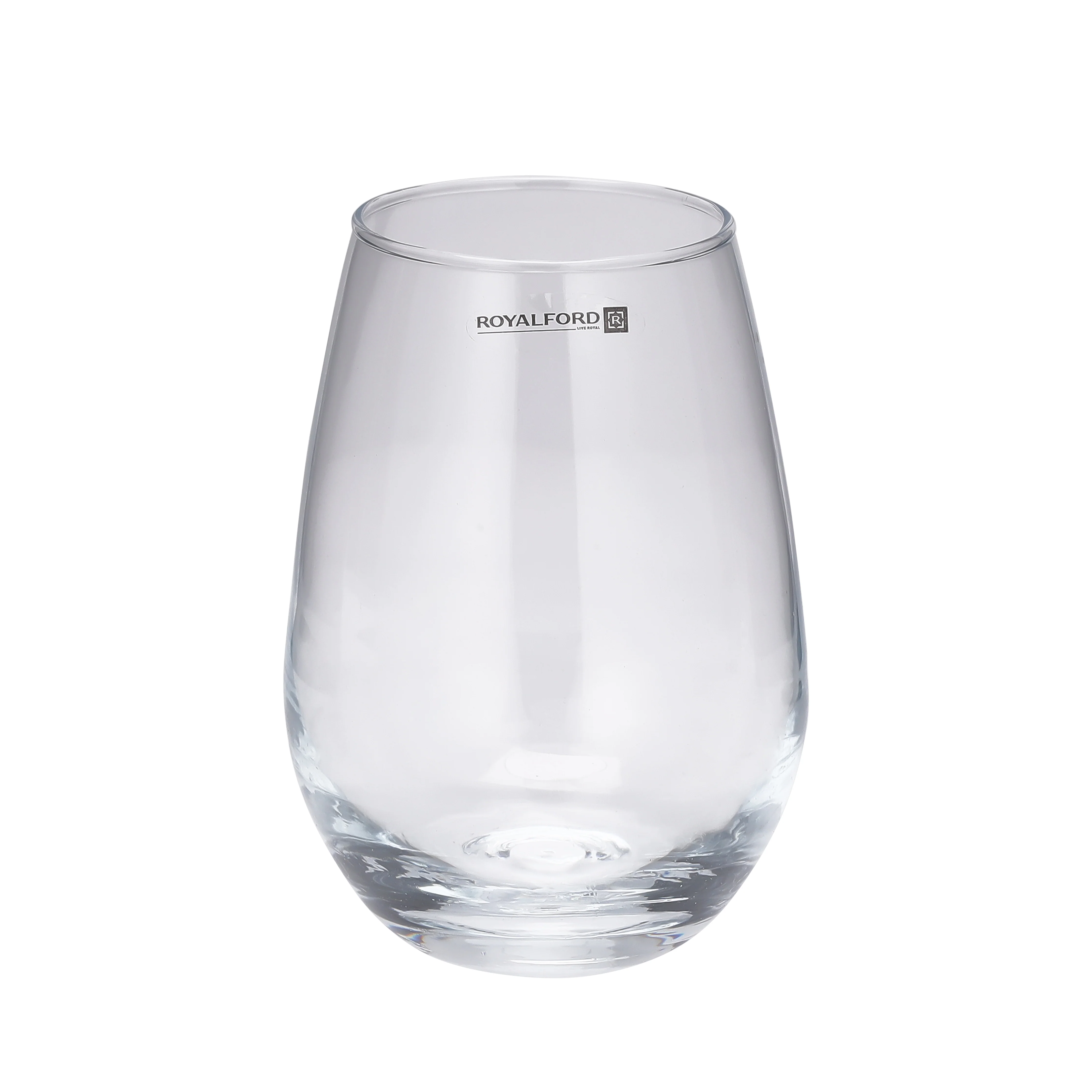 Royalford RF11655 Glass Tumbler Set | 3PCS 490ml Lead Free Drinking Glasses | Durable Elegant Water Juice Glass Set | Premium Kitchen Drinkware | Modern Curved Design - Image 2