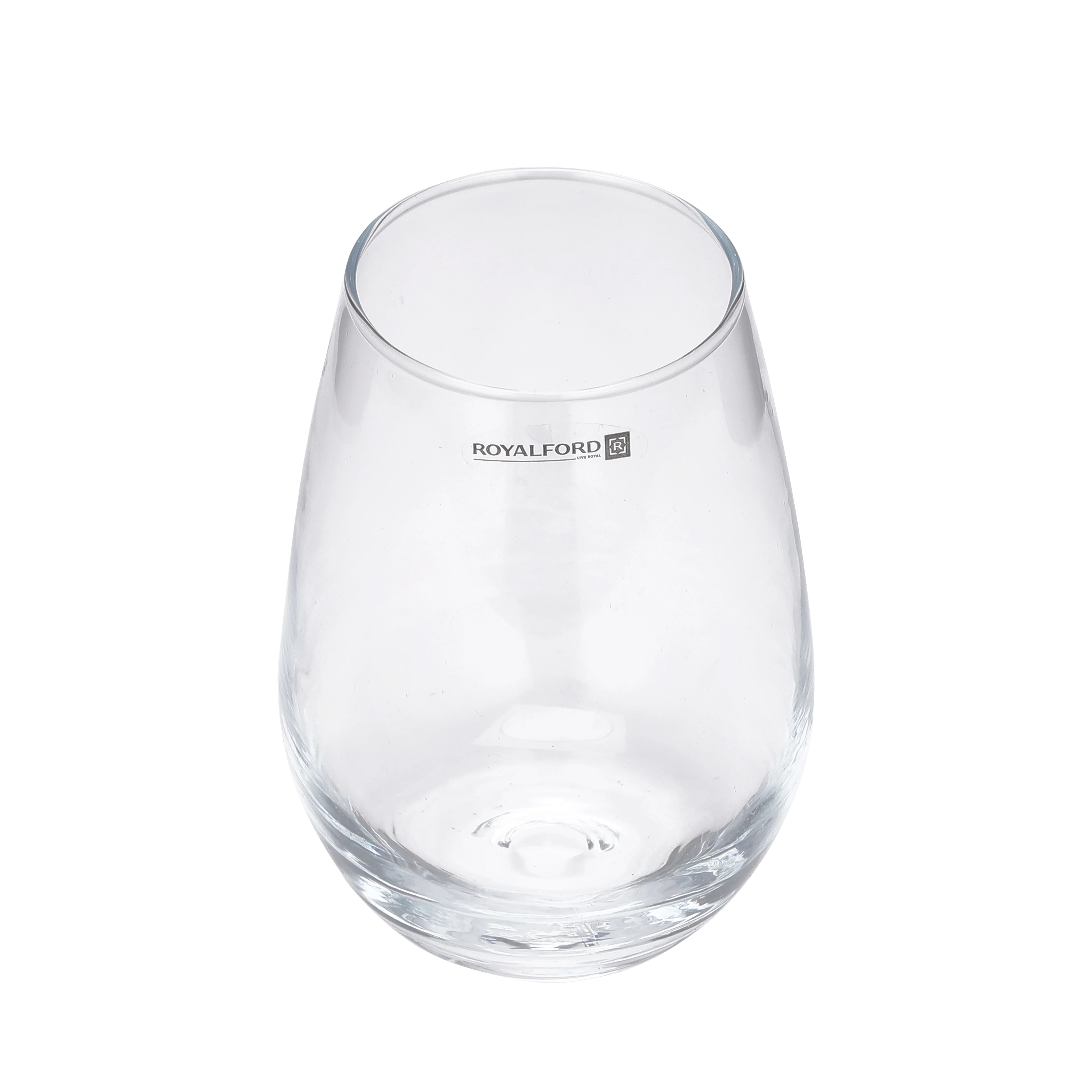 Royalford RF11655 Glass Tumbler Set | 3PCS 490ml Lead Free Drinking Glasses | Durable Elegant Water Juice Glass Set | Premium Kitchen Drinkware | Modern Curved Design - Image 4
