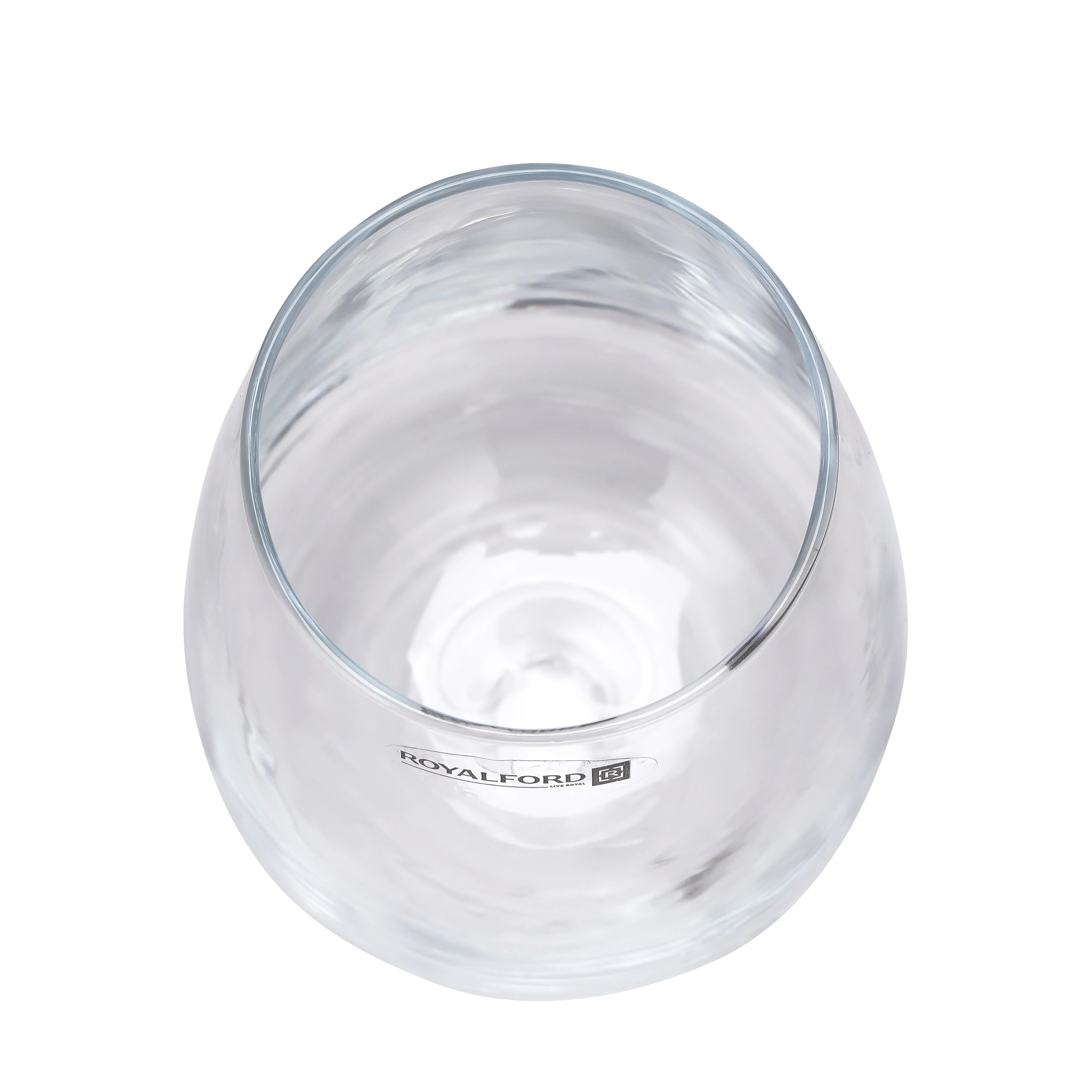 Royalford RF11655 Glass Tumbler Set | 3PCS 490ml Lead Free Drinking Glasses | Durable Elegant Water Juice Glass Set | Premium Kitchen Drinkware | Modern Curved Design - Image 5