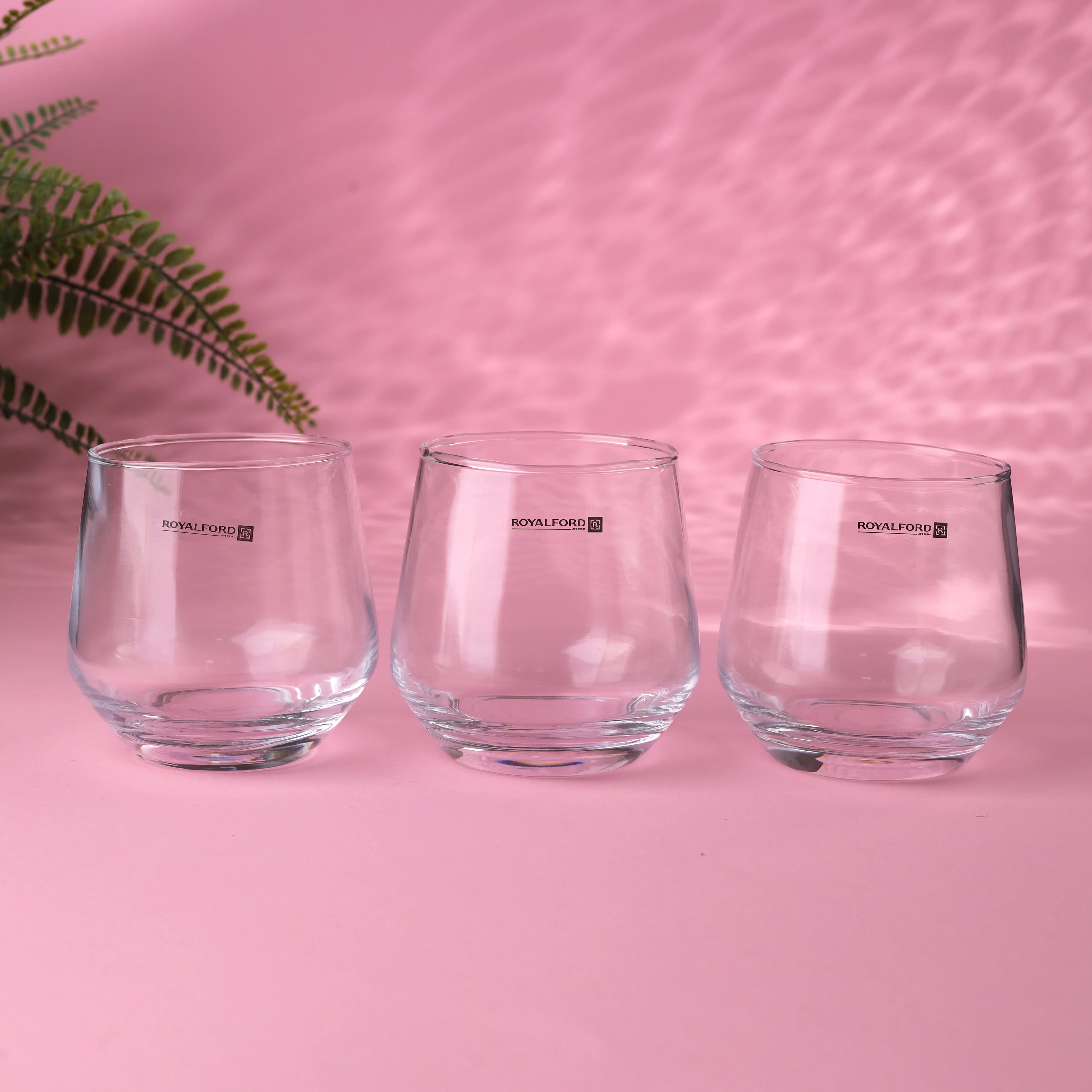 Royalford RF11656 glass tumbler set of 3 pcs| 360ml capacity &  made from lead-free soda-lime glass| durable, elegant design, ideal for water, juice & daily beverage use| - Image 2