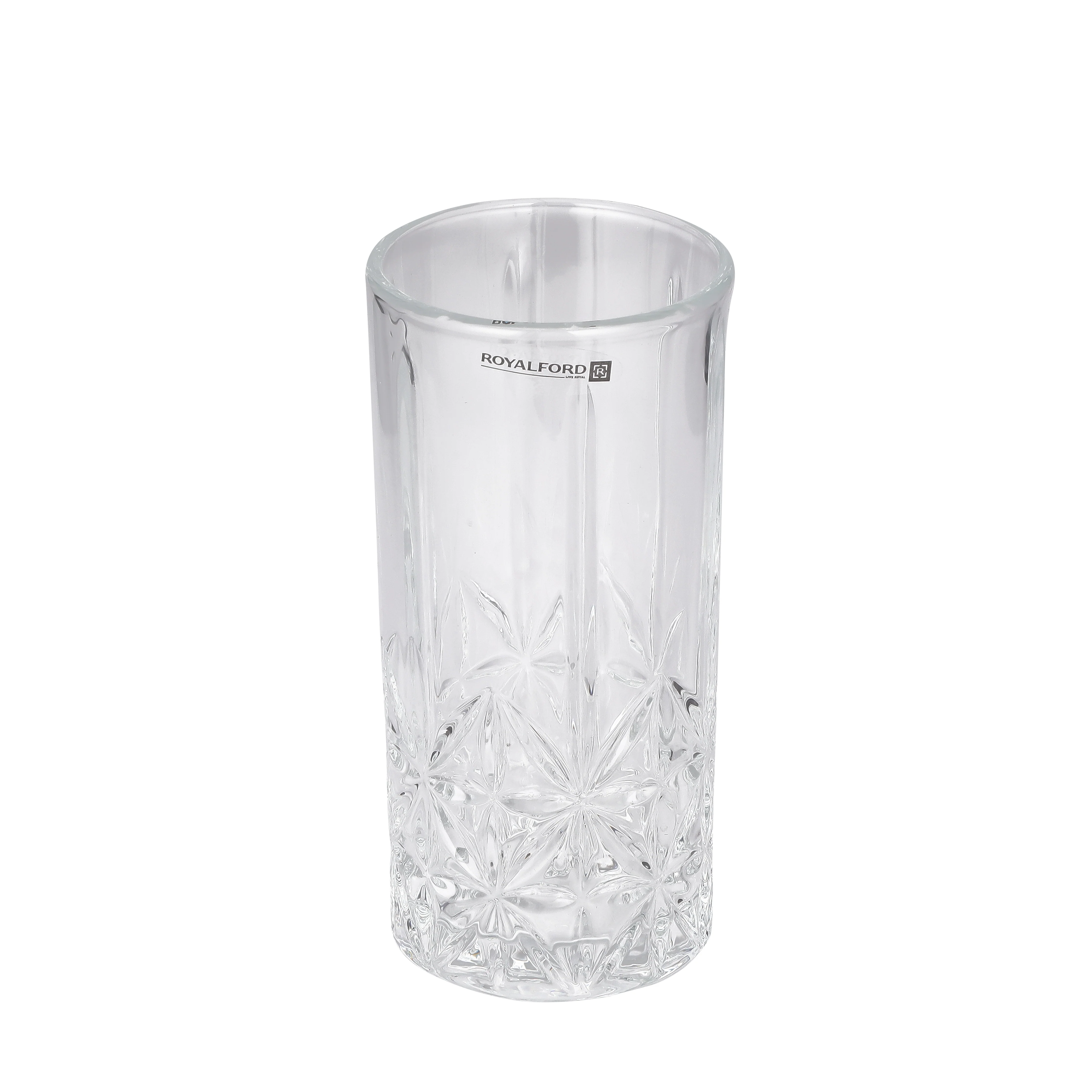 Royalford RF11662 Glass Tumbler Set | 3 Pcs 360ML Lead Free Soda Lime Drinking Glasses| Elegant Textured Base| Premium Water Juice Soft Drink Beverage Glassware for Home - Image 2