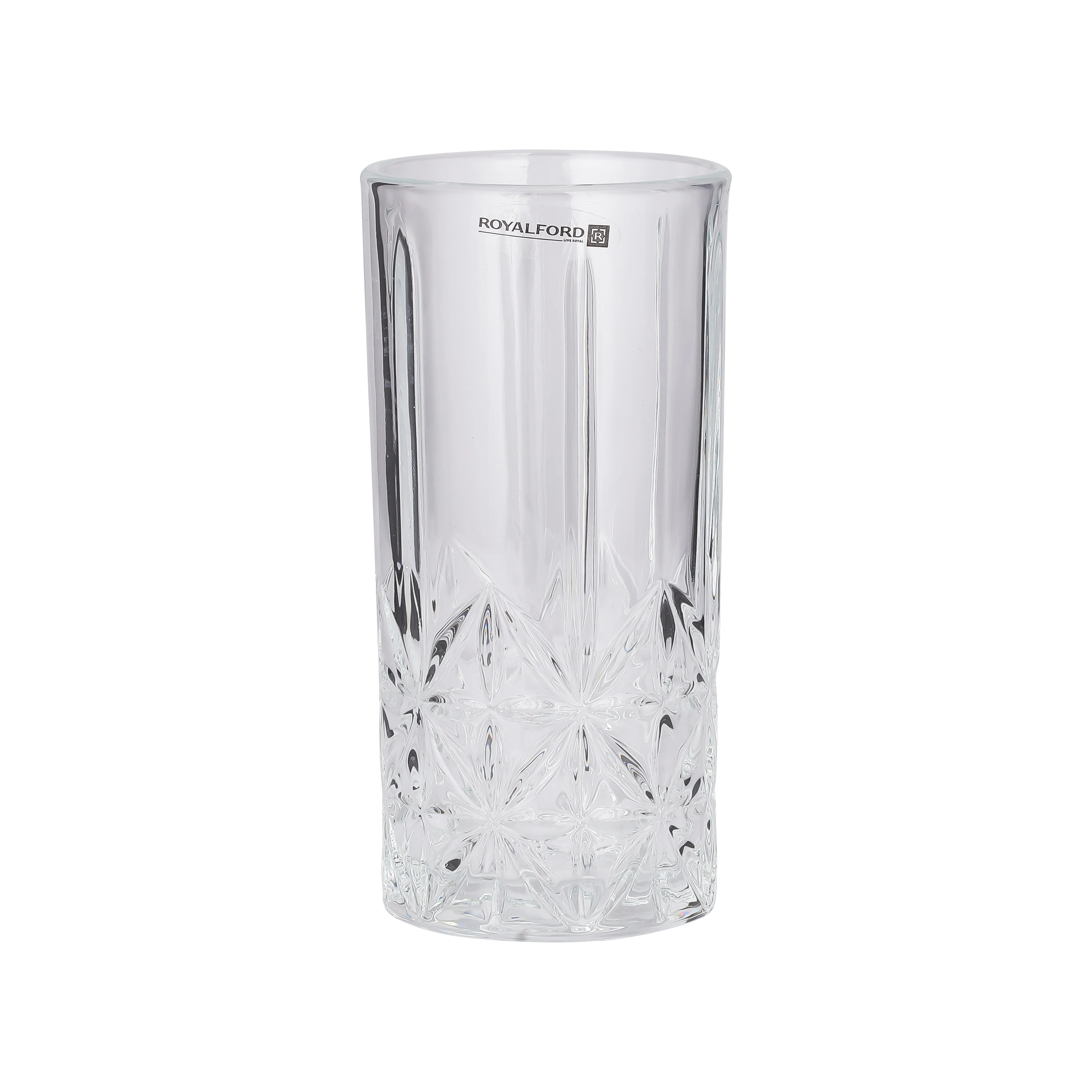 Royalford RF11662 Glass Tumbler Set | 3 Pcs 360ML Lead Free Soda Lime Drinking Glasses| Elegant Textured Base| Premium Water Juice Soft Drink Beverage Glassware for Home - Image 3