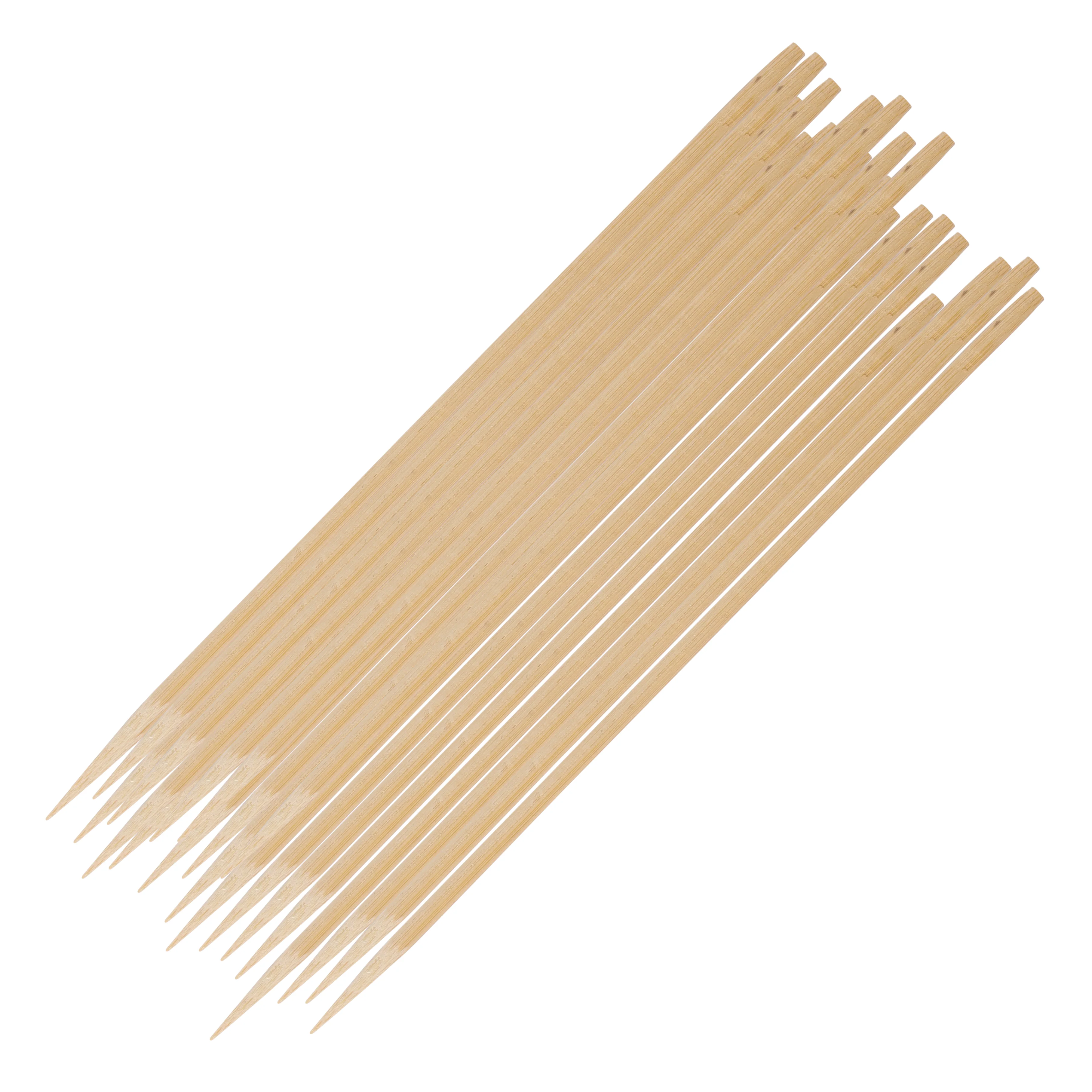 RoyalFord RF11686 Bamboo Skewers 40cm | Heavy Duty 4.0mm Thick Round BBQ Sticks | Natural Disposable Skewers | Perfect for Grilling Kebab, Barbecue & Party Food Use