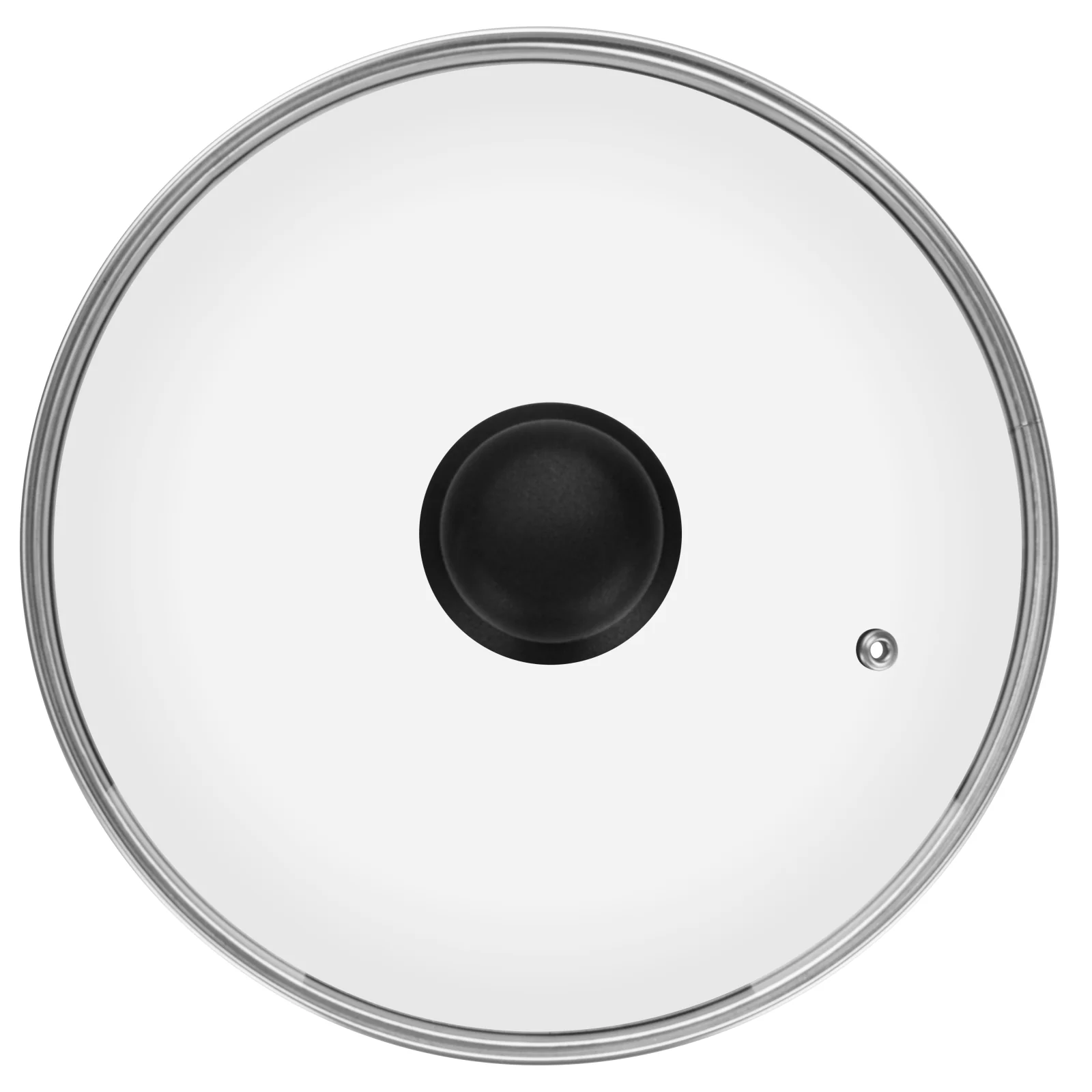Royalford RF11726 Tempered Glass Lid | 26cm| Stainless Steel Frame | Steam-Release Vent| Heat-Resistant Bakelite Knob| 3.8mm Thickness | Food-Grade & Dishwasher-Safe