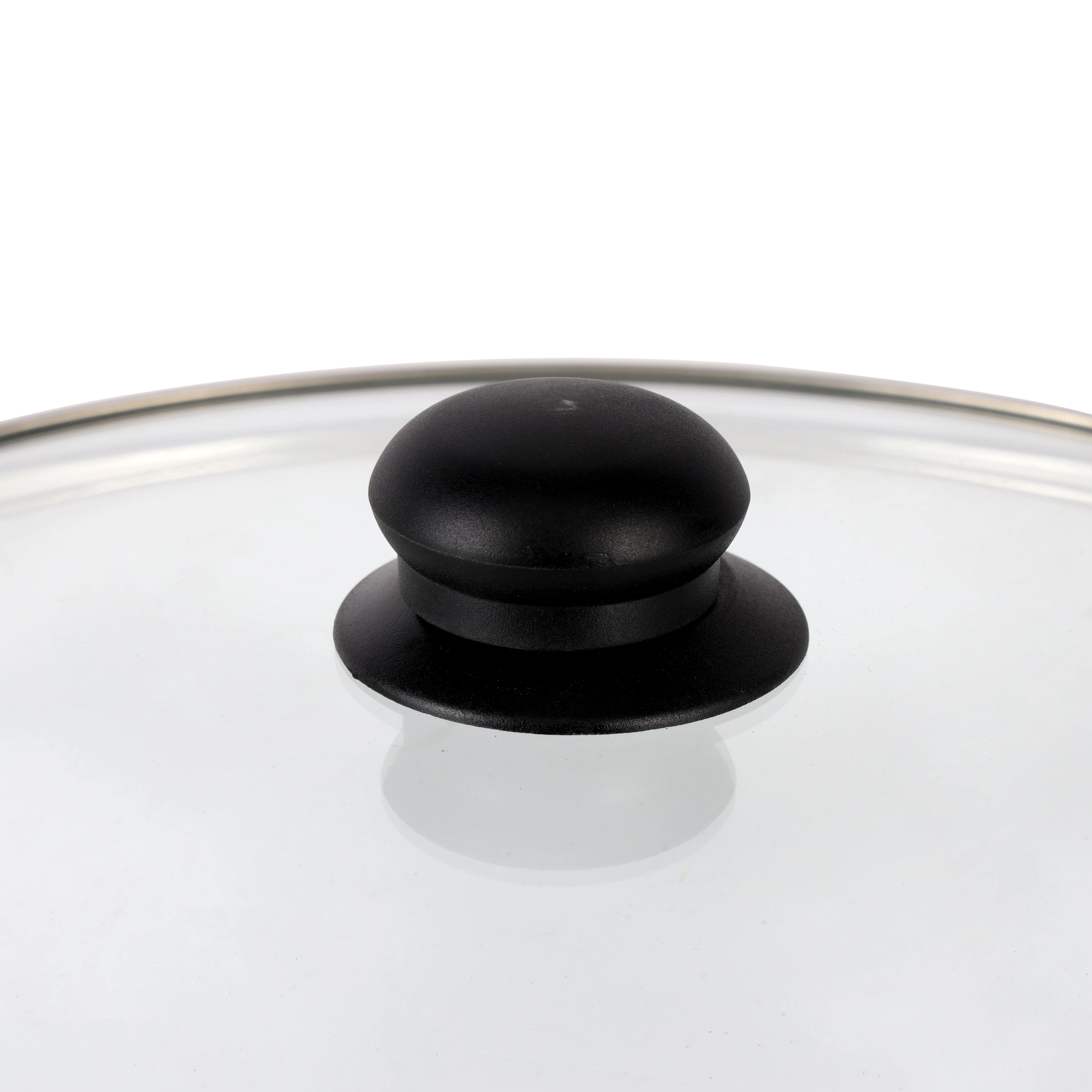 Royalford RF11726 Tempered Glass Lid | 26cm| Stainless Steel Frame | Steam-Release Vent| Heat-Resistant Bakelite Knob| 3.8mm Thickness | Food-Grade & Dishwasher-Safe - Image 4