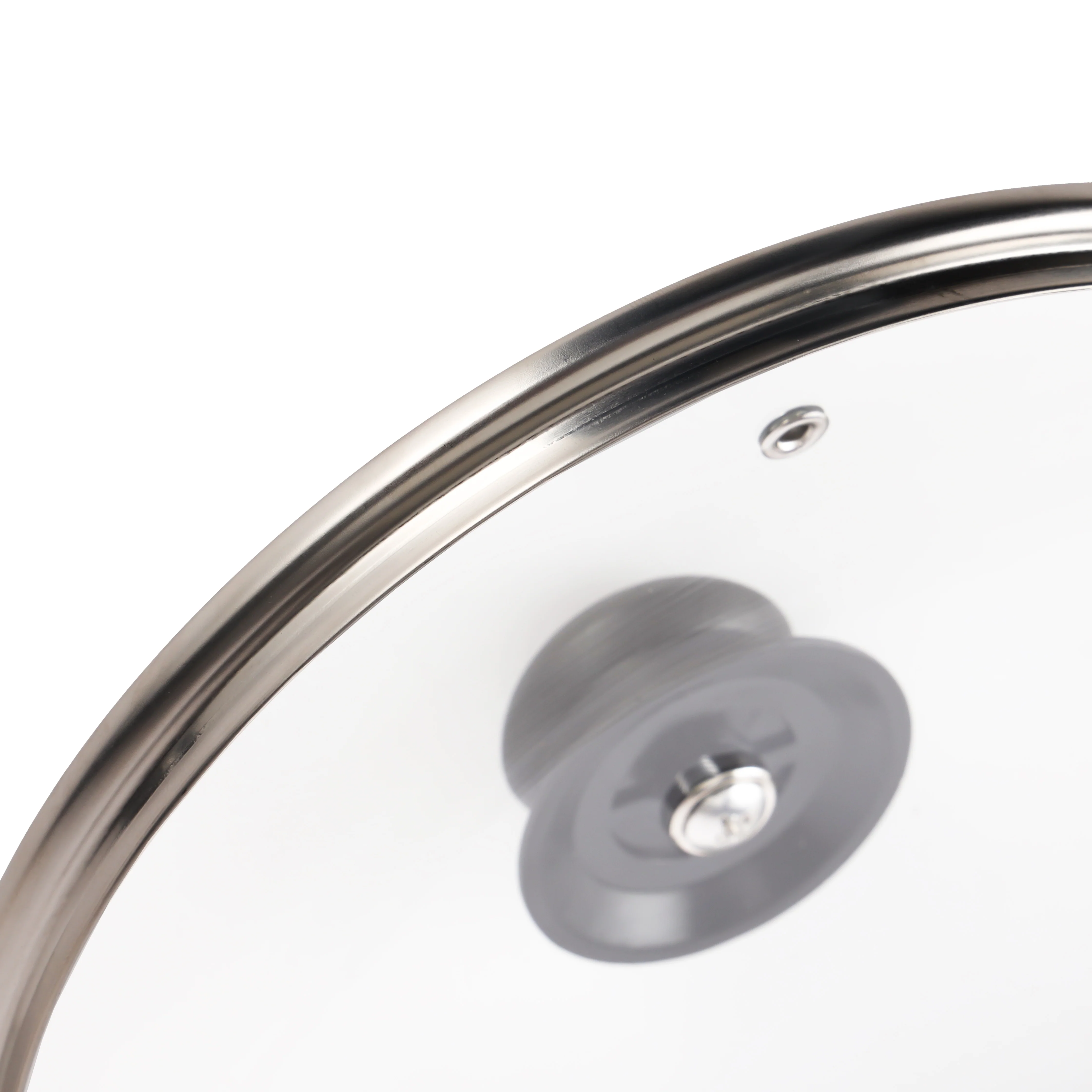 Royalford RF11726 Tempered Glass Lid | 26cm| Stainless Steel Frame | Steam-Release Vent| Heat-Resistant Bakelite Knob| 3.8mm Thickness | Food-Grade & Dishwasher-Safe - Image 5