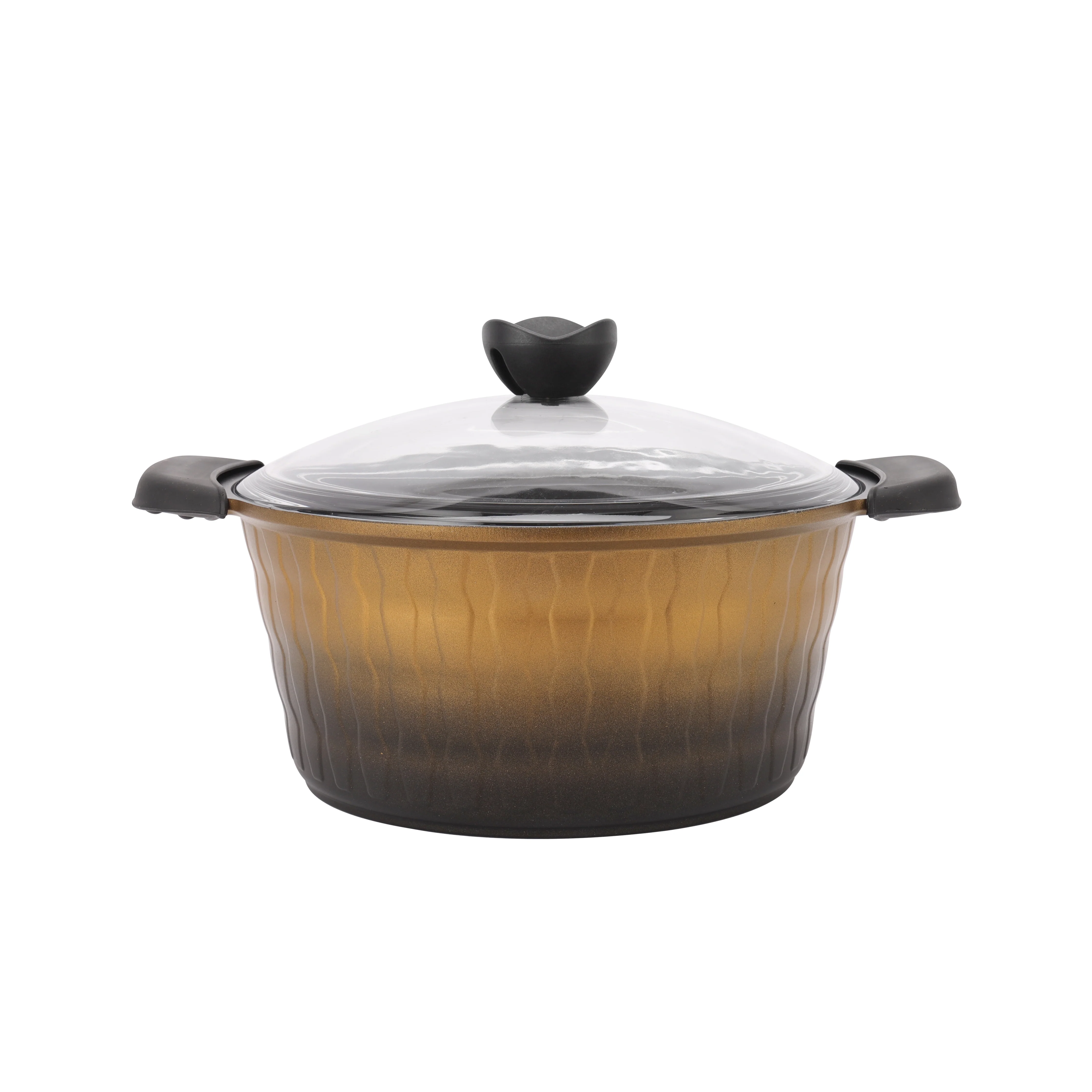 Royalford RF11775 Die Cast Cookware Set 7 Pcs | Premium Non-Stick Die-Cast Aluminium Pots & Frypan with Tempered Glass Lids | Silicone Handles & Thick Base Design - Image 2