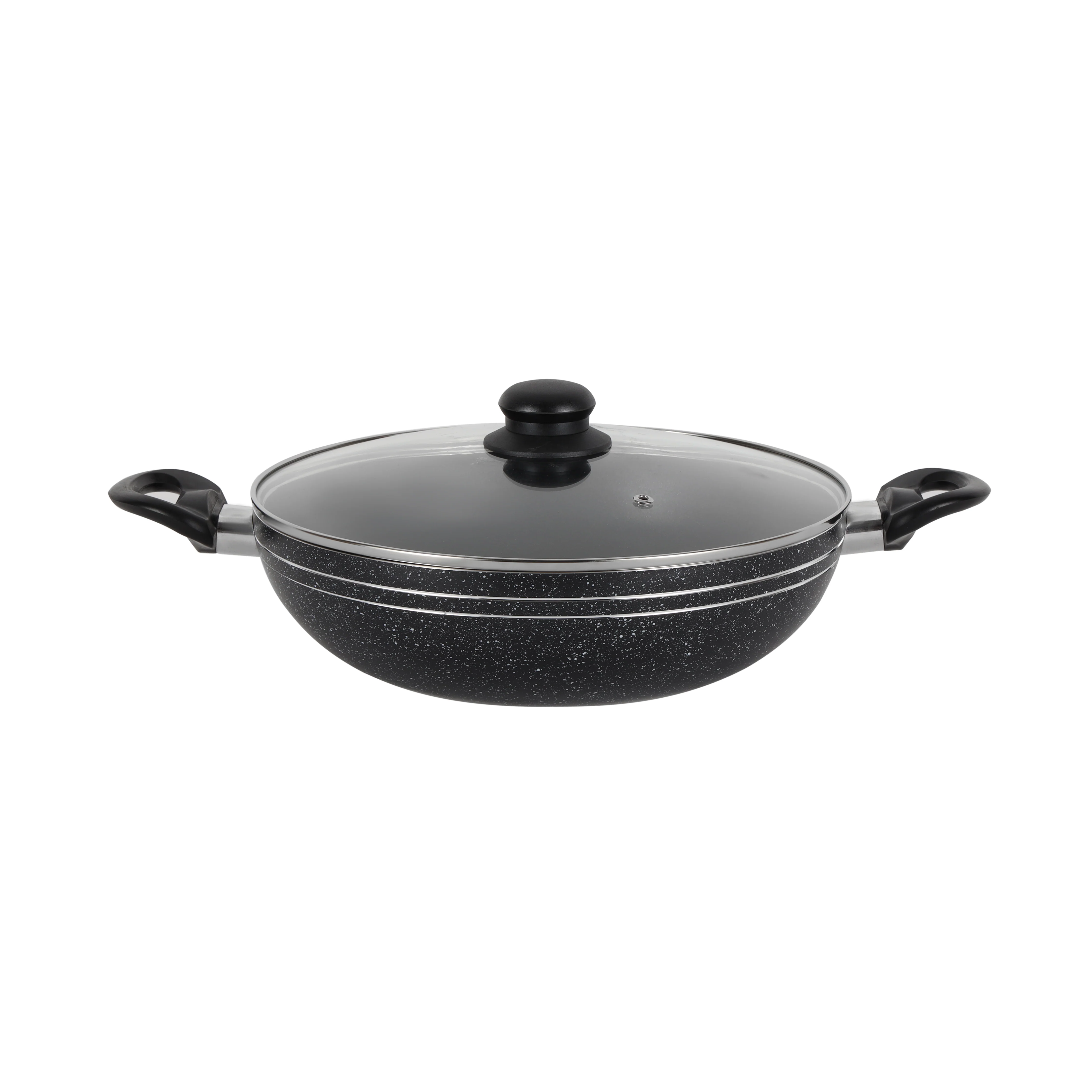 Royalford RF11885 Elight 28cm Non-Stick Wok Pan with Lid | Induction Compatible Aluminium Wok | 3-Layer Coating | Bakelite Handles |Perfect for Healthy Everyday Cooking