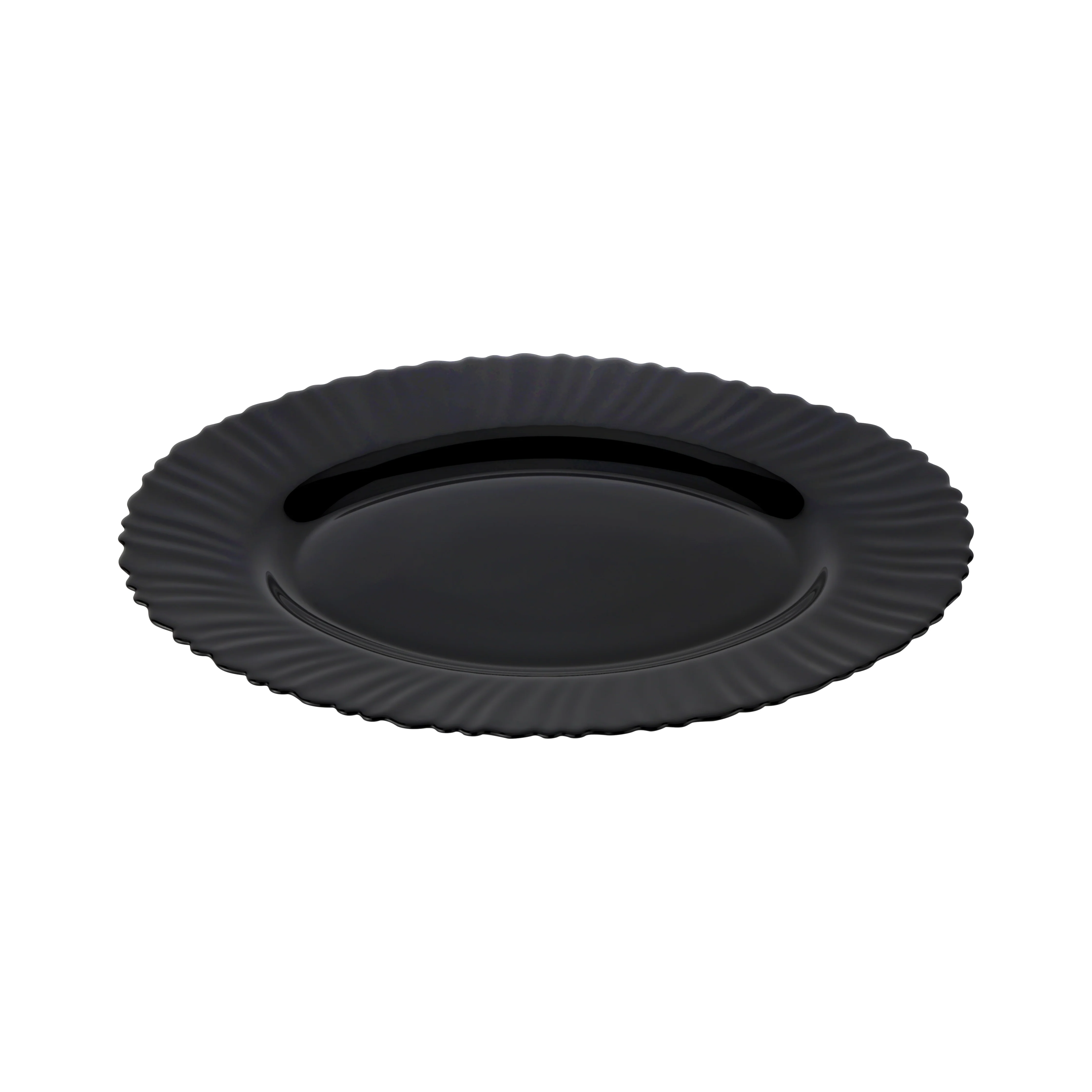 Royalford RF11900 13" opalware oval plate| black wave design, lightweight & chip-resistant| microwave and dishwasher safe, ideal for everyday dining and serving meals| - Image 3