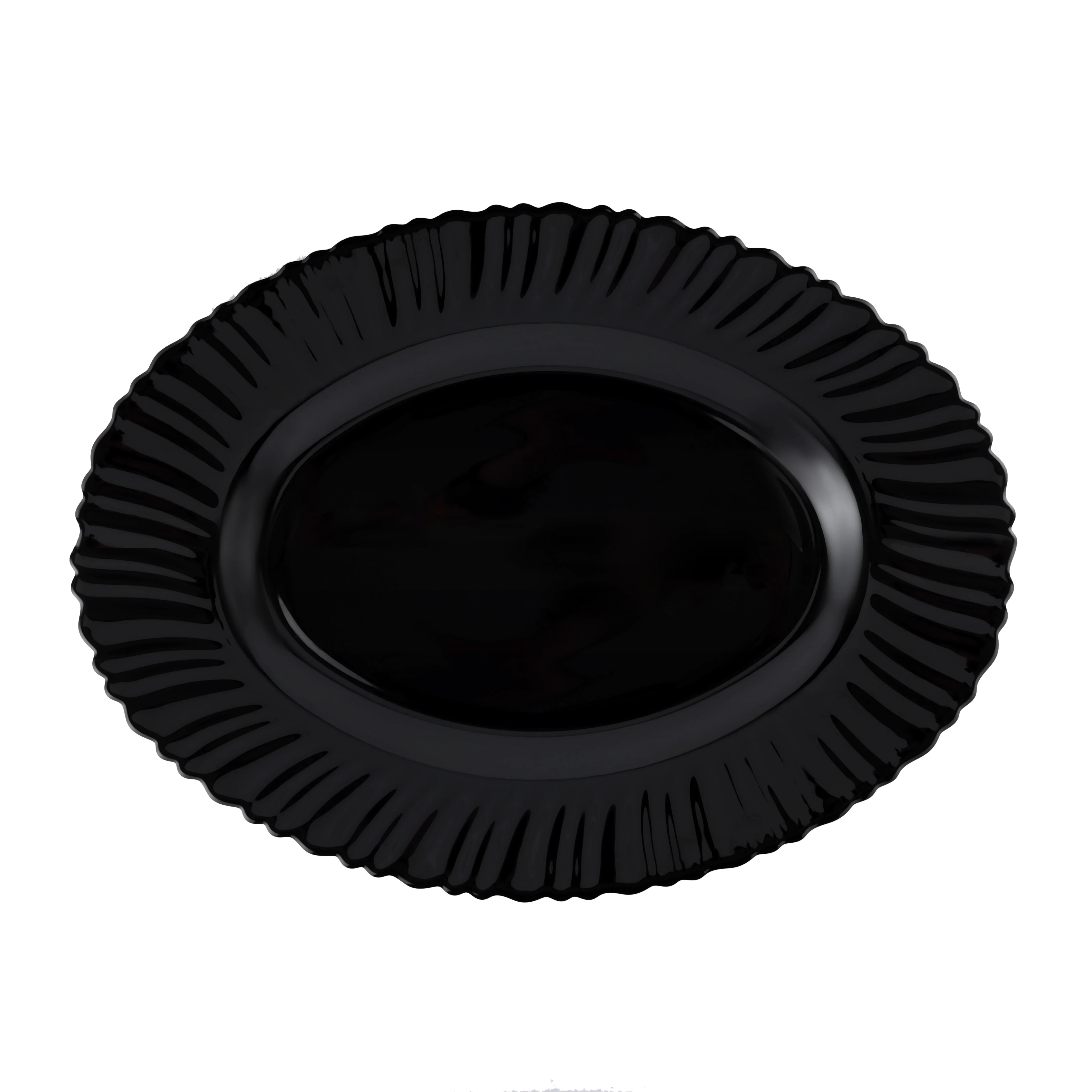Royalford RF11900 13" opalware oval plate| black wave design, lightweight & chip-resistant| microwave and dishwasher safe, ideal for everyday dining and serving meals| - Image 4