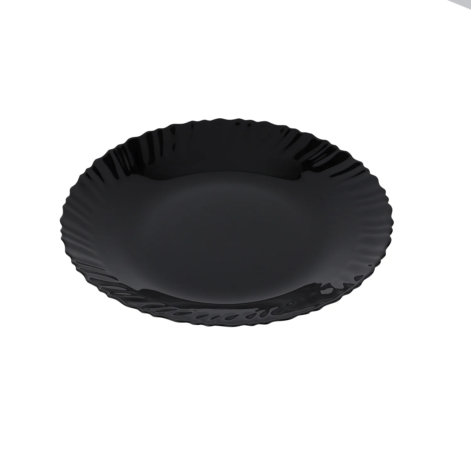 Royalford RF11901 10.5" Opalware Dinner Plate| stylish black wave design & chip-resistant build| lightweight body & is microwave, dishwasher safe for daily use| - Image 4