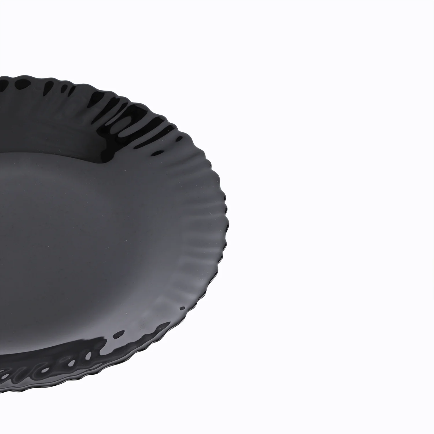 Royalford RF11901 10.5" Opalware Dinner Plate| stylish black wave design & chip-resistant build| lightweight body & is microwave, dishwasher safe for daily use| - Image 5