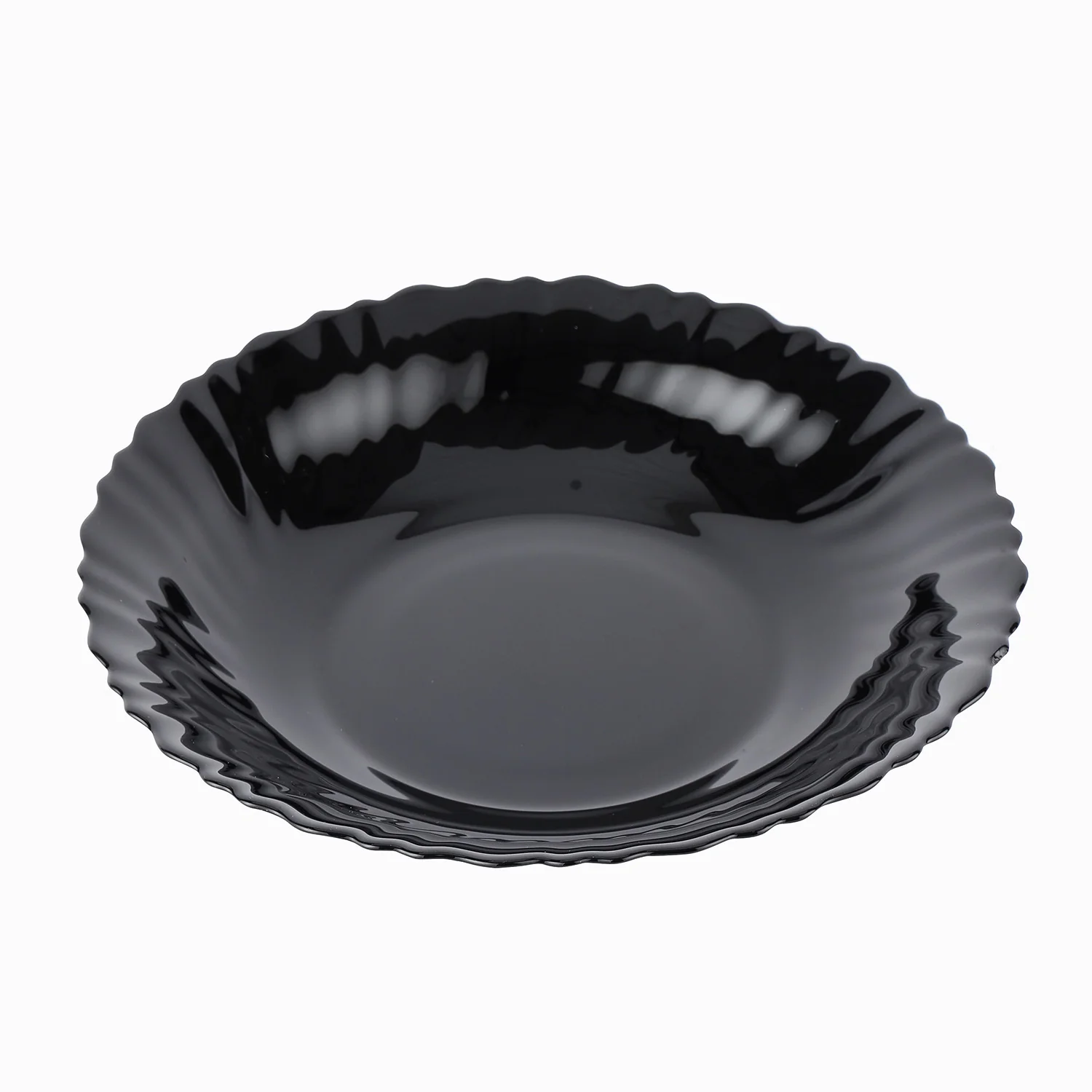 Royalford RF11904 Opalware Soup Plate | 8.5 Inch Black Wave Series Deep Bowl, Lightweight Chip Resistant, Microwave & Dishwasher Safe Serving Plate For Home & Kitchen Use - Image 2