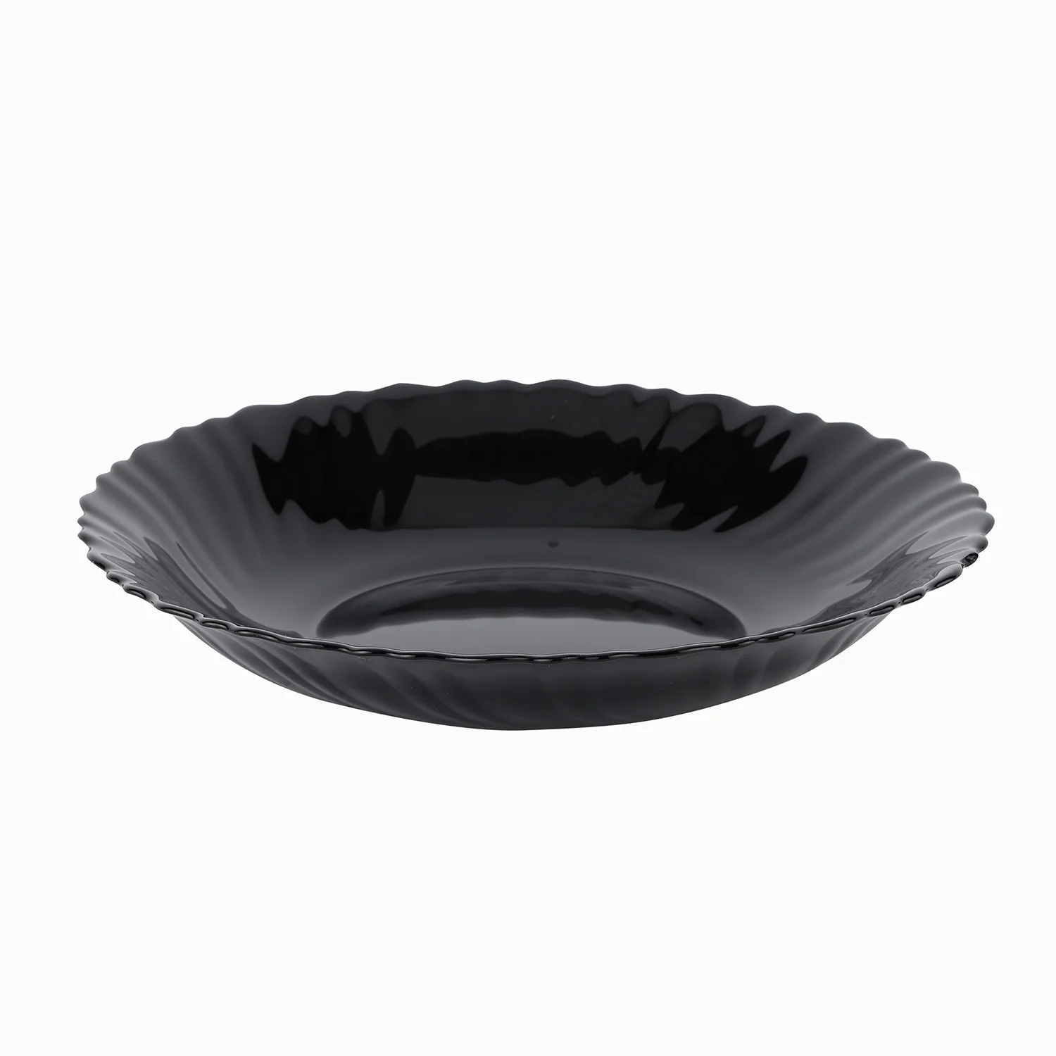 Royalford RF11904 Opalware Soup Plate | 8.5 Inch Black Wave Series Deep Bowl, Lightweight Chip Resistant, Microwave & Dishwasher Safe Serving Plate For Home & Kitchen Use - Image 3