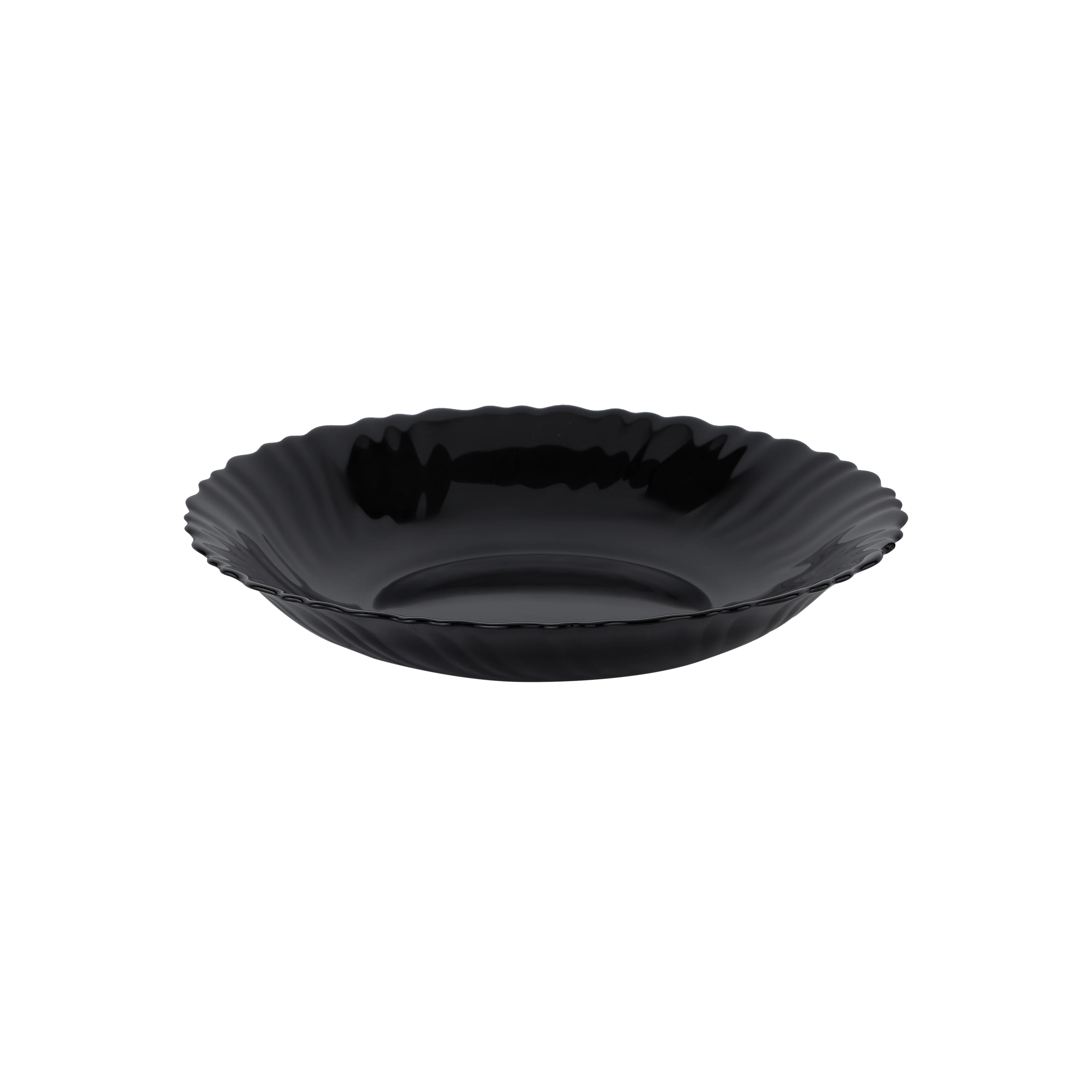 Royalford RF11904 Opalware Soup Plate | 8.5 Inch Black Wave Series Deep Bowl, Lightweight Chip Resistant, Microwave & Dishwasher Safe Serving Plate For Home & Kitchen Use - Image 5