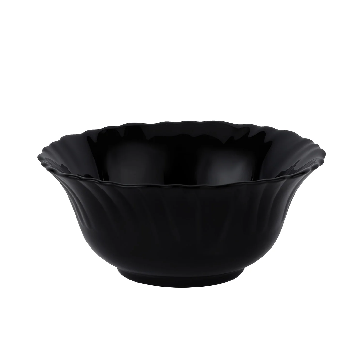 Royalford RF11905 Opalware Soup Bowl | 5 Inch Black Wave Series | Lightweight, Chip Resistant, Microwave & Dishwasher Safe  Serving Bowl | Perfect for Soup & Desserts - Image 2