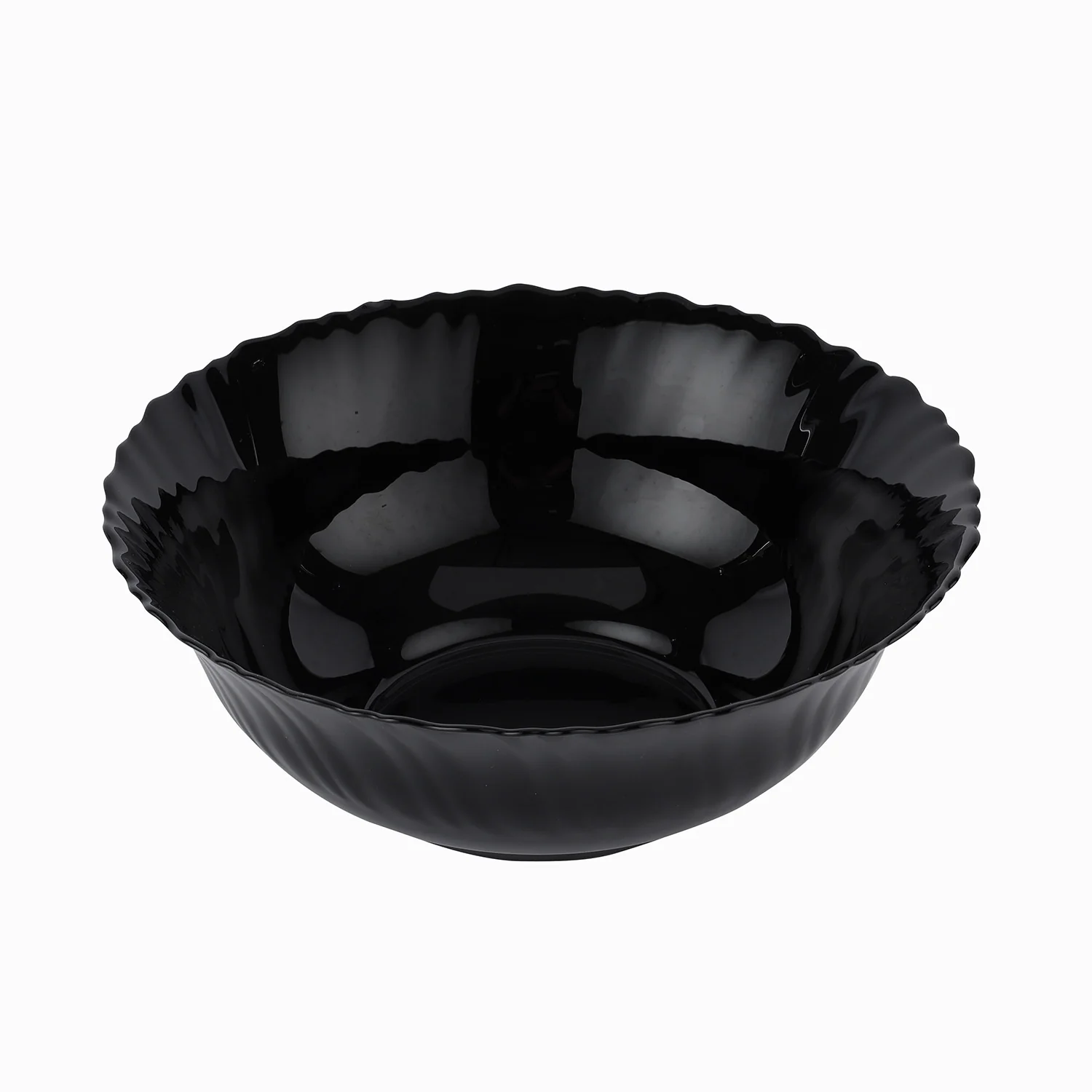 Royalford RF11906 8" Opalware Salad Bowl| stylish black wave design & chip-resistant durability| lightweight build & is microwave & dishwasher safe for daily use| - Image 3