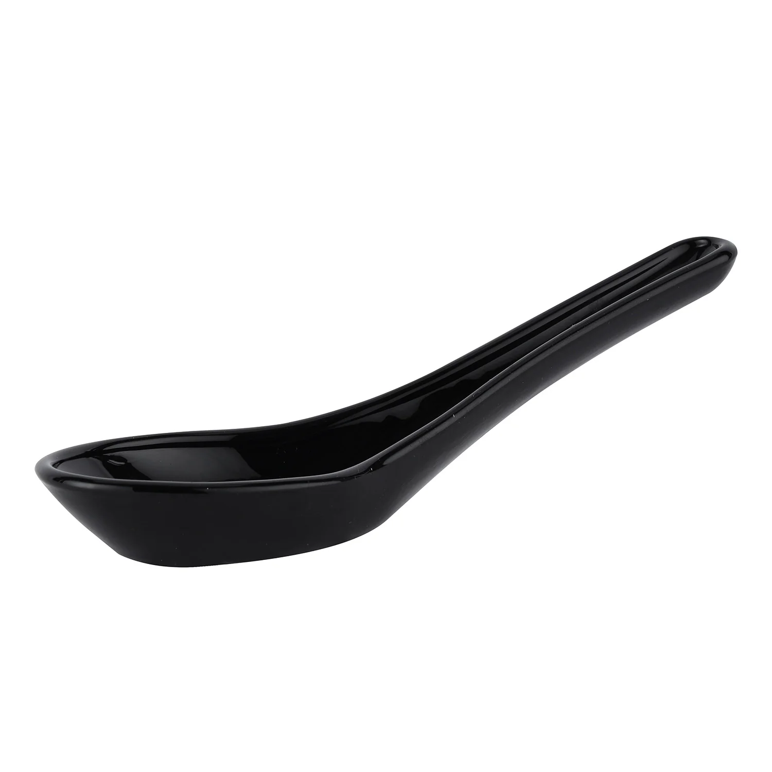 RoyalFord RF11908 Opalware Soup Spoon | Black Wave Series | Lightweight, Chip Resistant , Microwave & Dishwasher Safe | Durable Serving Spoon for Soup & Dining Use - Image 2