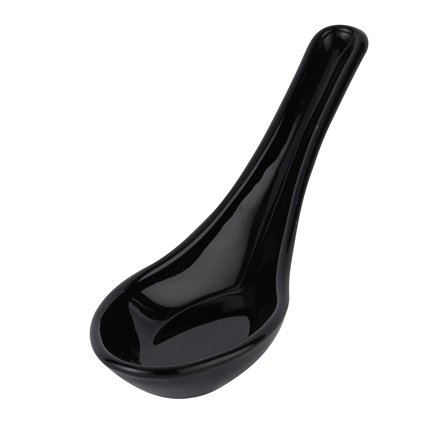 RoyalFord RF11908 Opalware Soup Spoon | Black Wave Series | Lightweight, Chip Resistant , Microwave & Dishwasher Safe | Durable Serving Spoon for Soup & Dining Use - Image 3